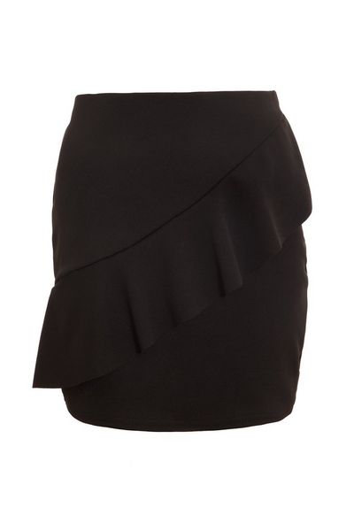 Black Frill Mini Skirt