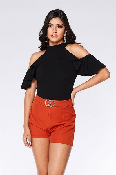 Rust Buckle Detail Shorts