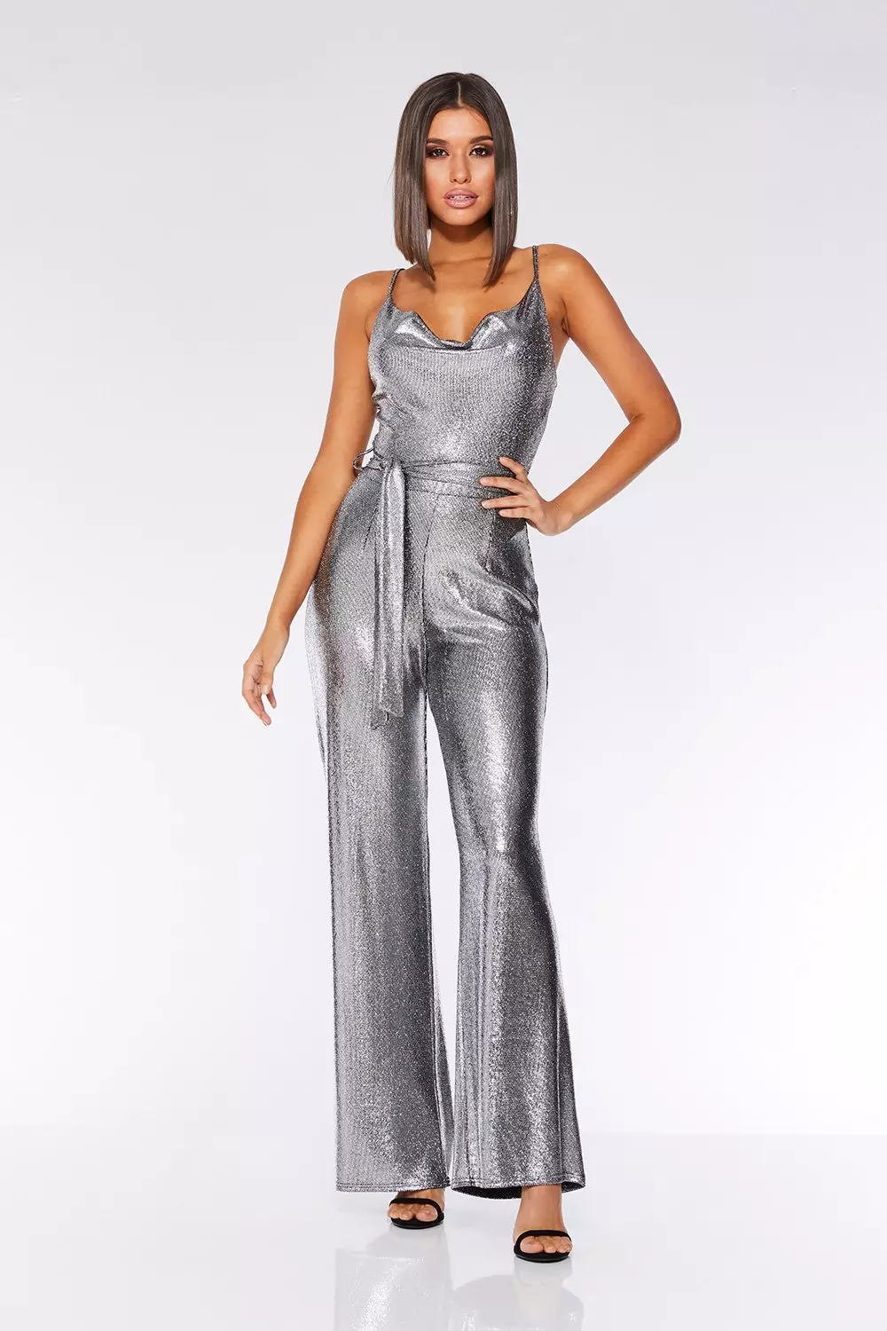 norma kamali sleeveless draped jumpsuit