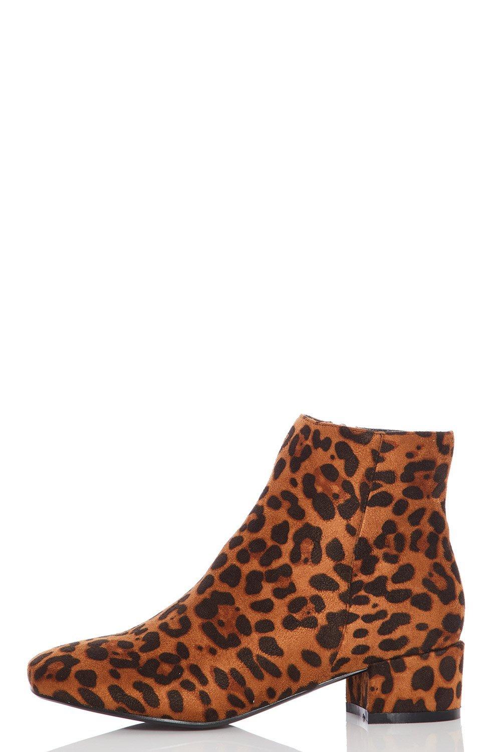 wide fit animal print ankle boots