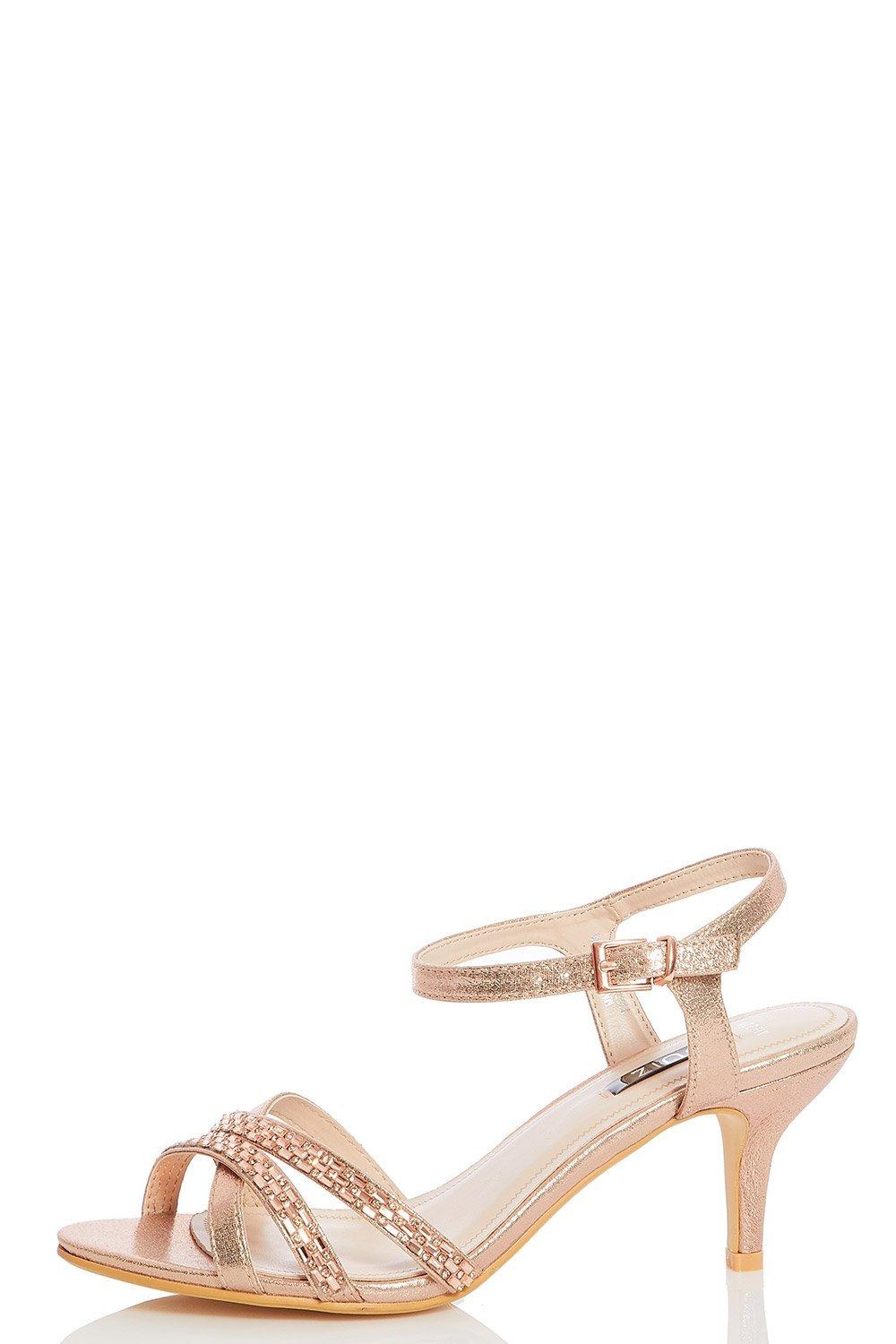 rose gold mid heel sandals uk