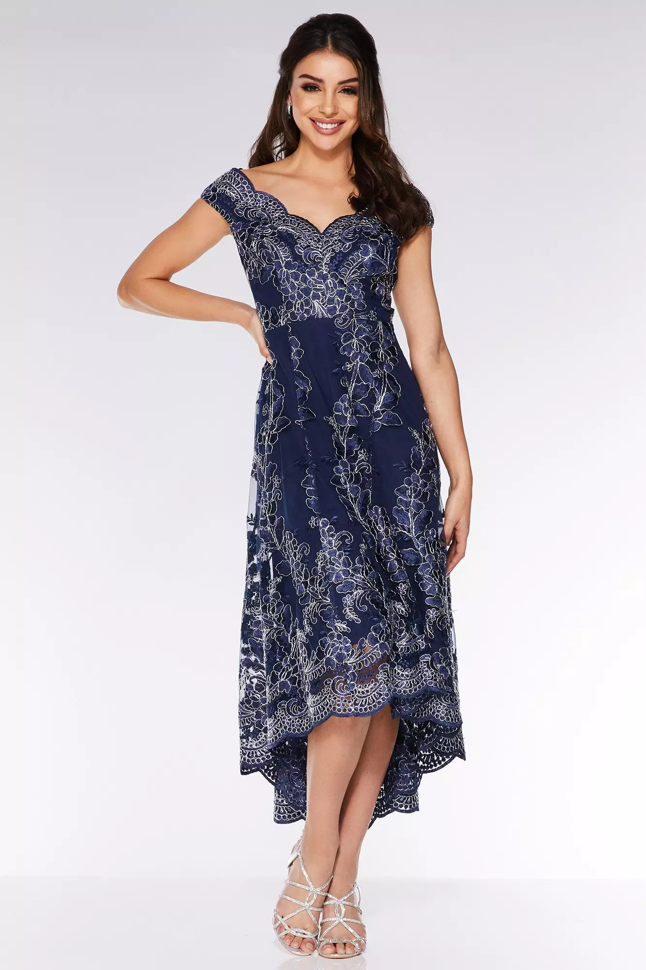 light blue lace dress short sleeve