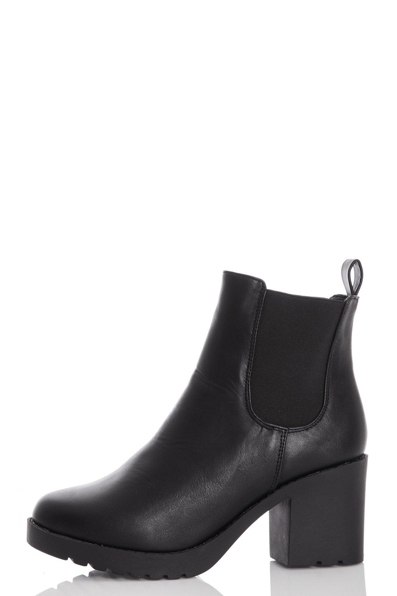black ankle boot chunky heel