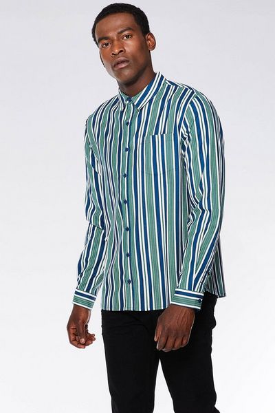 Green White & Blue Stripe Shirt