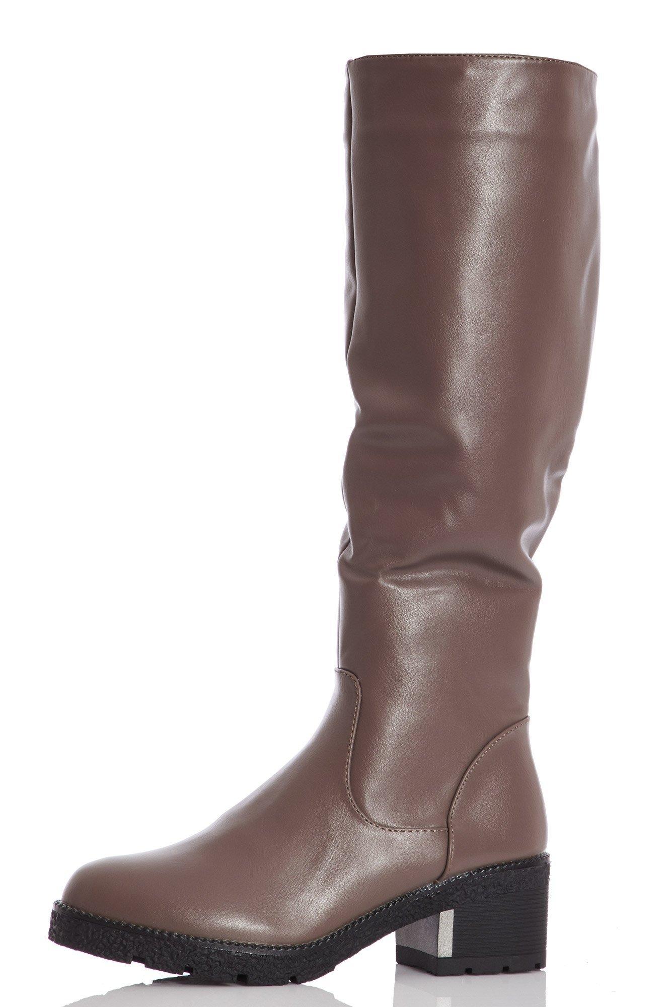 quiz black knee high boots