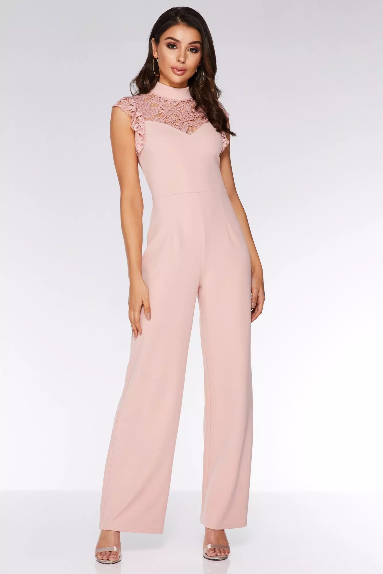 pink high neck jumpsuit