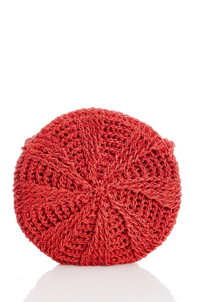 Red Crochet Circle Bag