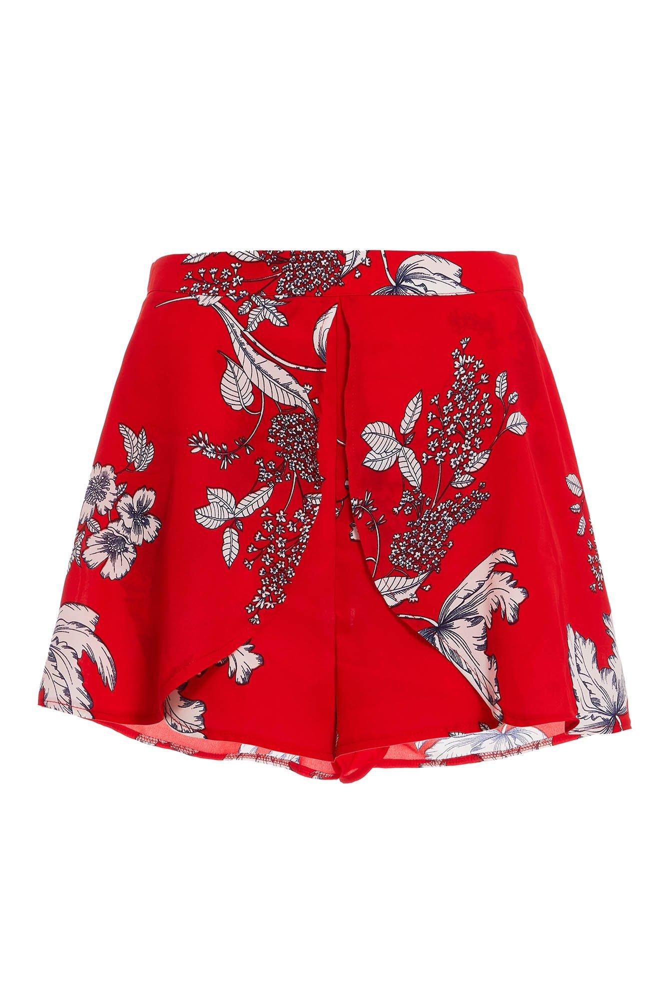 Red and White Floral Shorts - Quiz Clothing