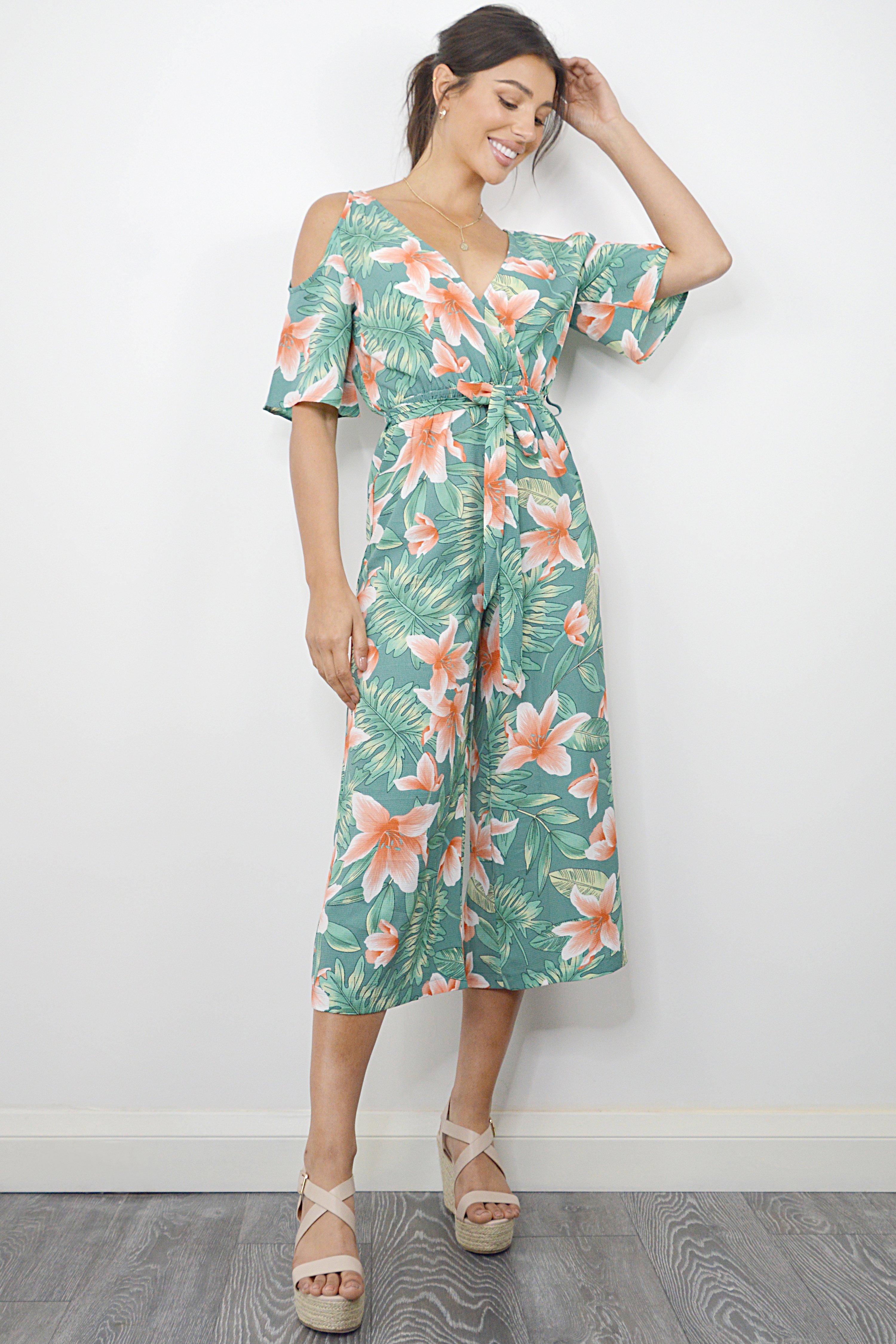 quiz green playsuit