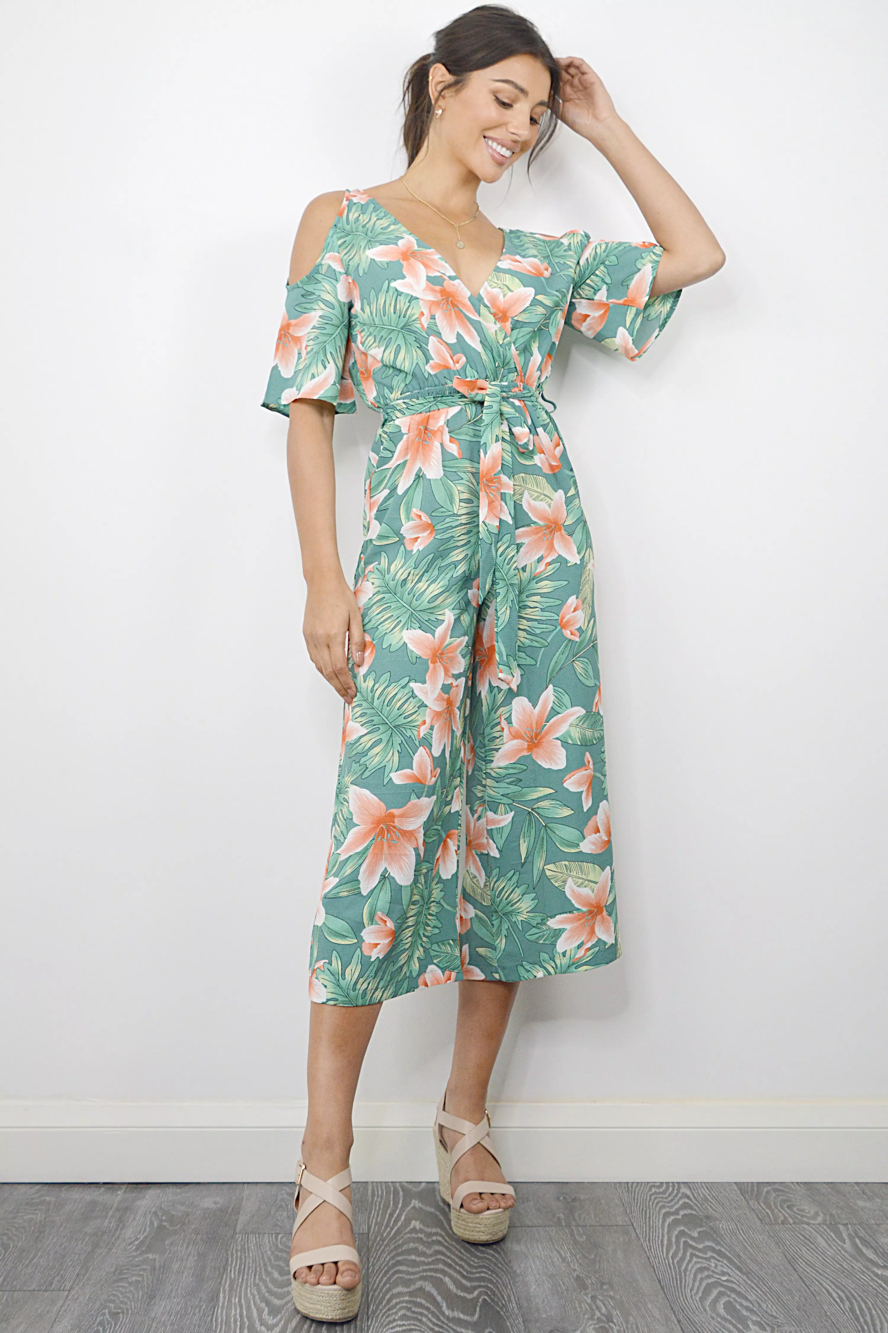 quiz green jumpsuit