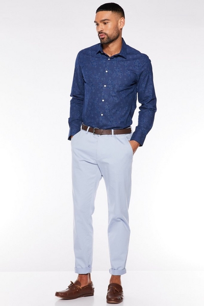Pale Blue Slim Fit Chino Trouser