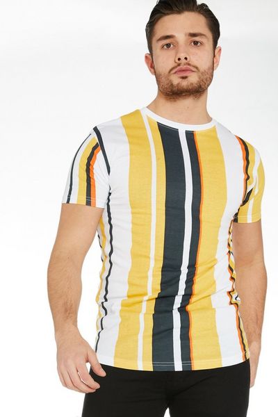 Yellow Vertical Striped T-Shirt