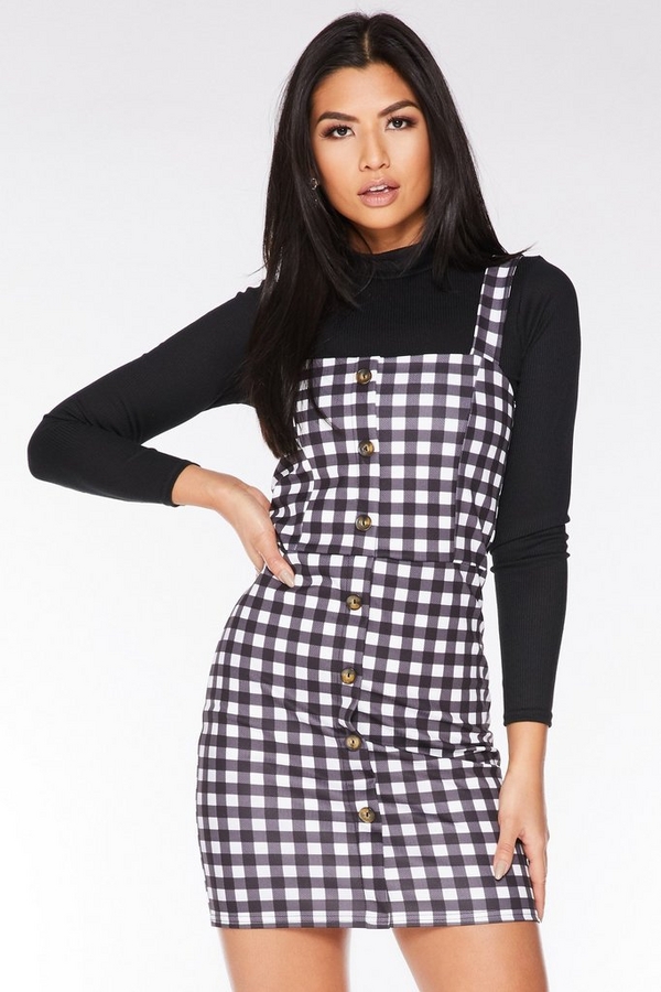 Black And White Gingham Bodycon Dress - Quiz Clothing