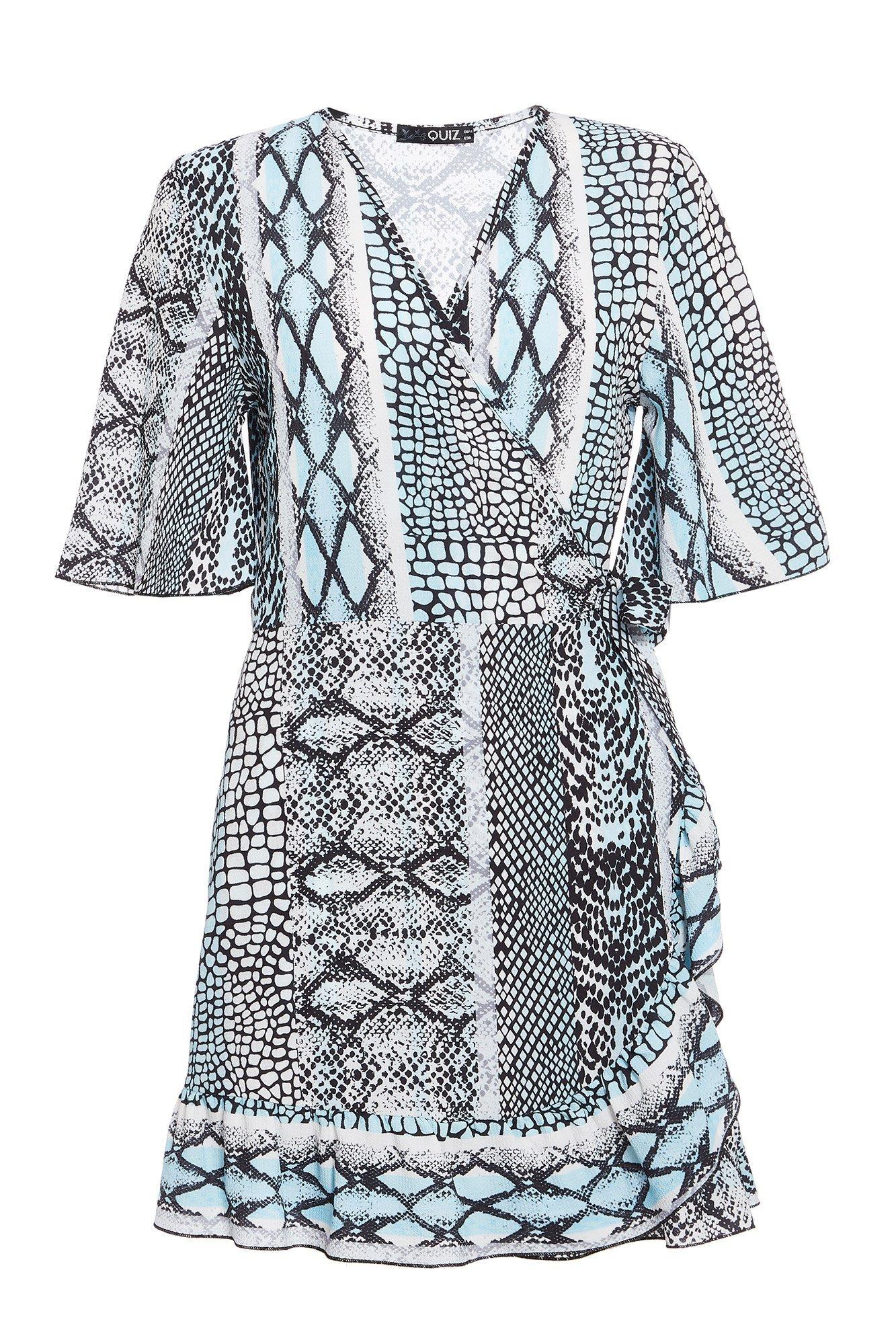 quiz snake print wrap dress