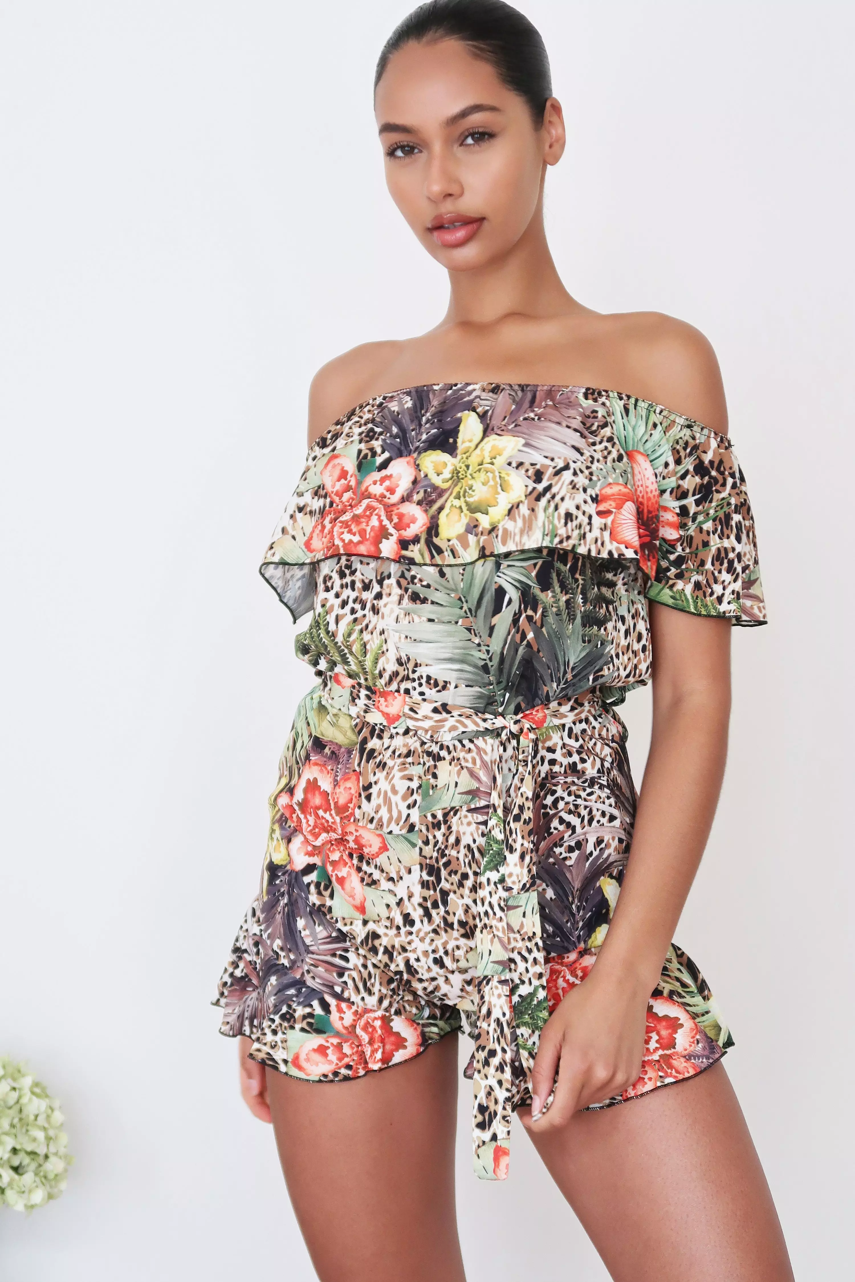 quiz leopard print playsuit