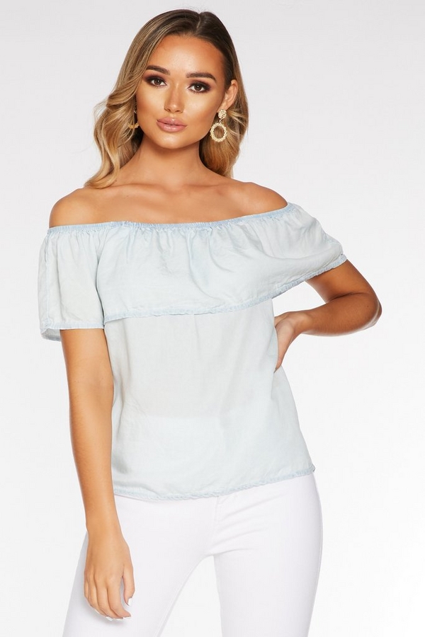 light blue bardot