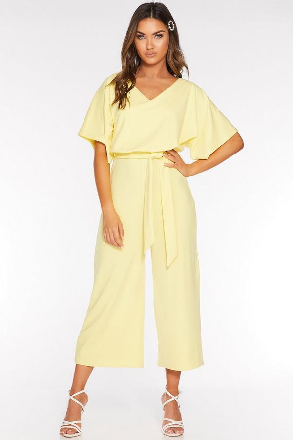 Lemon Yellow Batwing Culotte Jumpsuit - Quiz Clothing