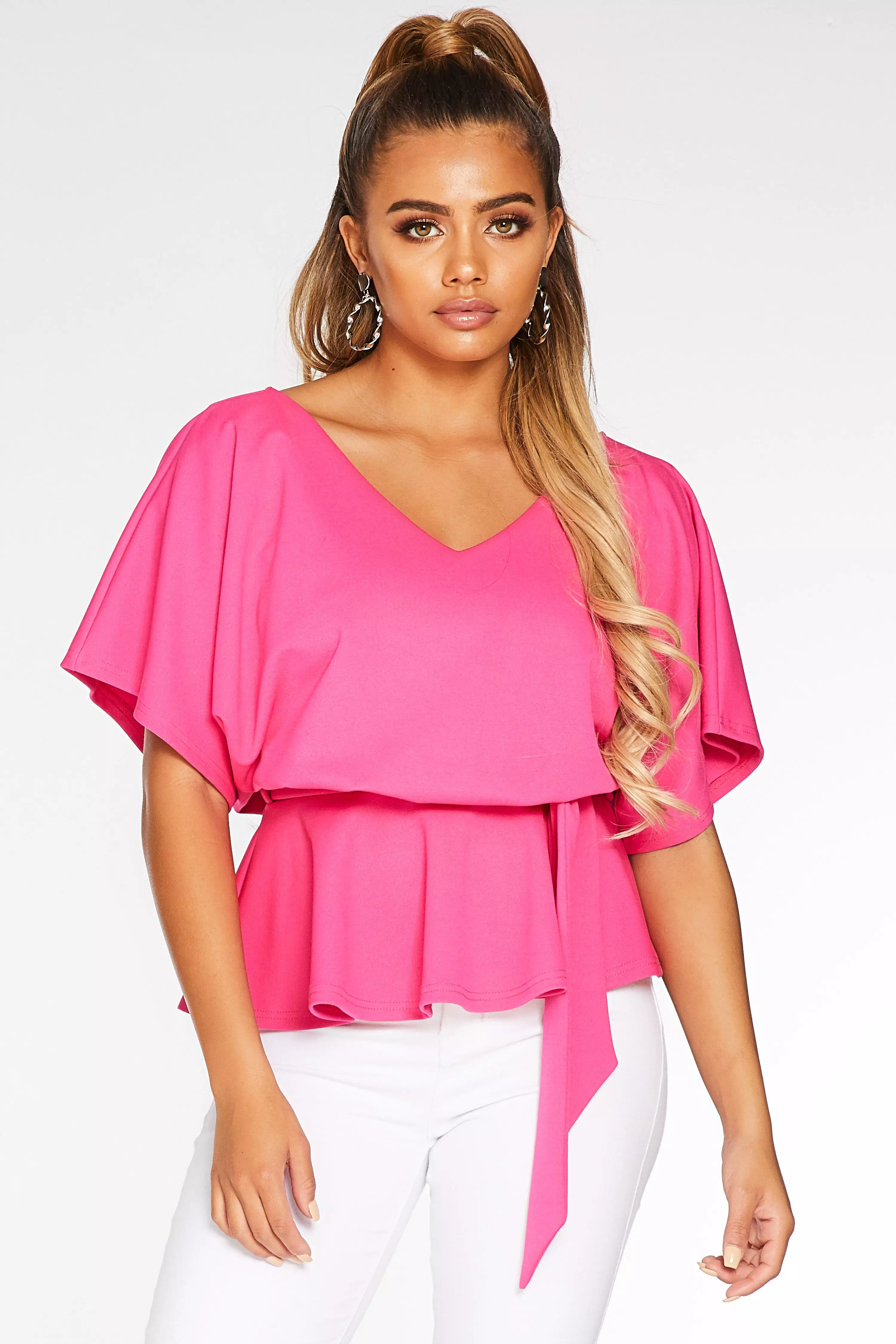 quiz pink batwing jumpsuit