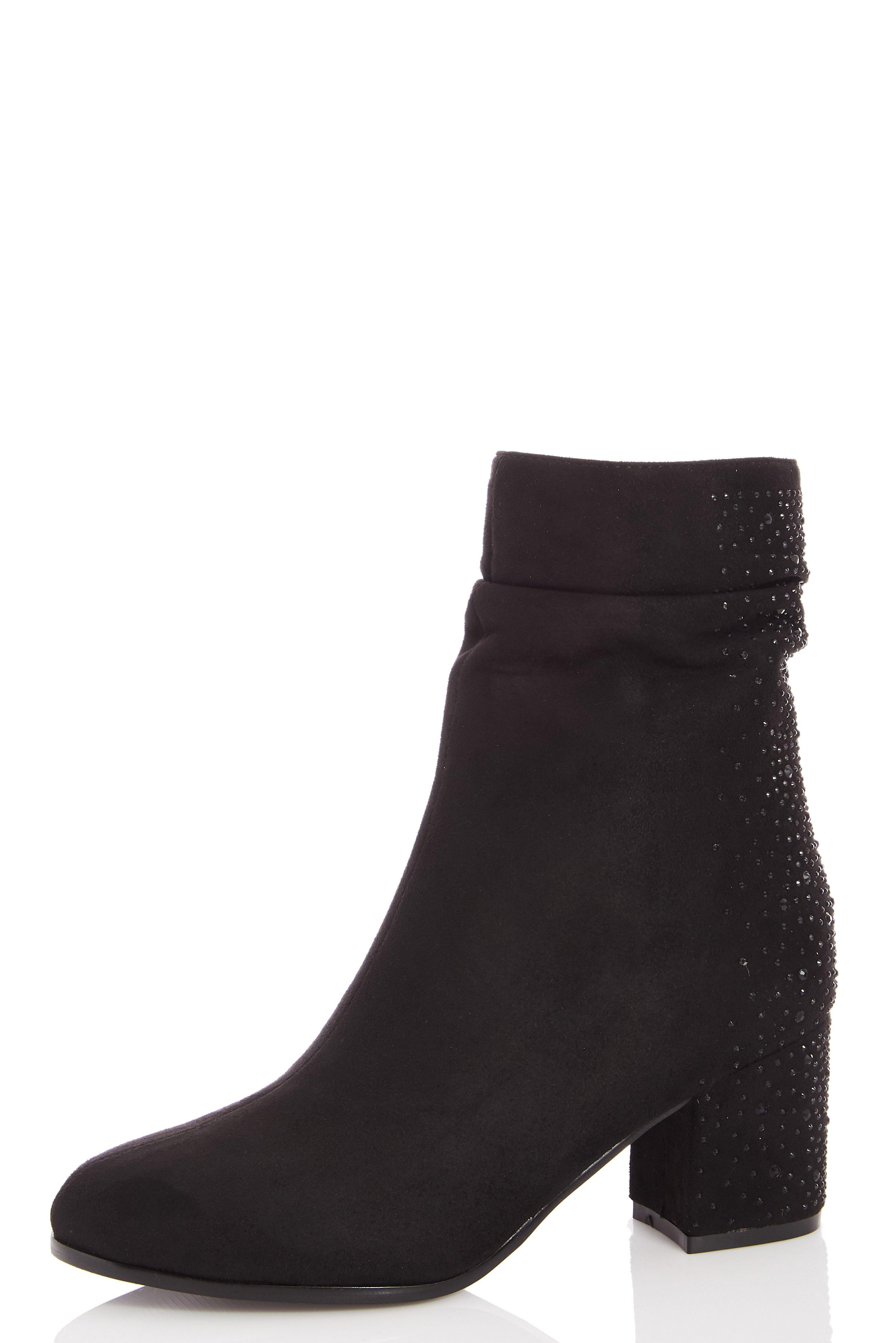 black diamante biker boots