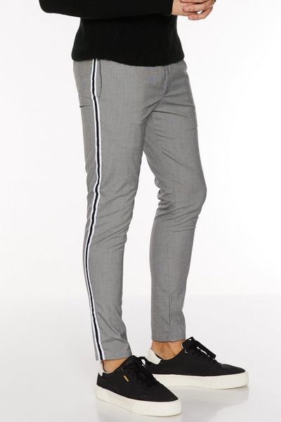Dogtooth Check Trousers with Taping