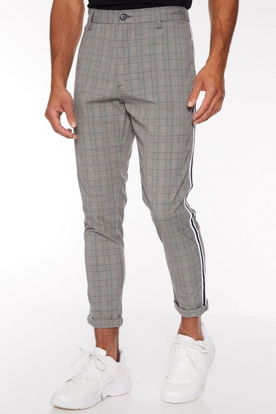 Prince of Wales Check Trouser with Taping