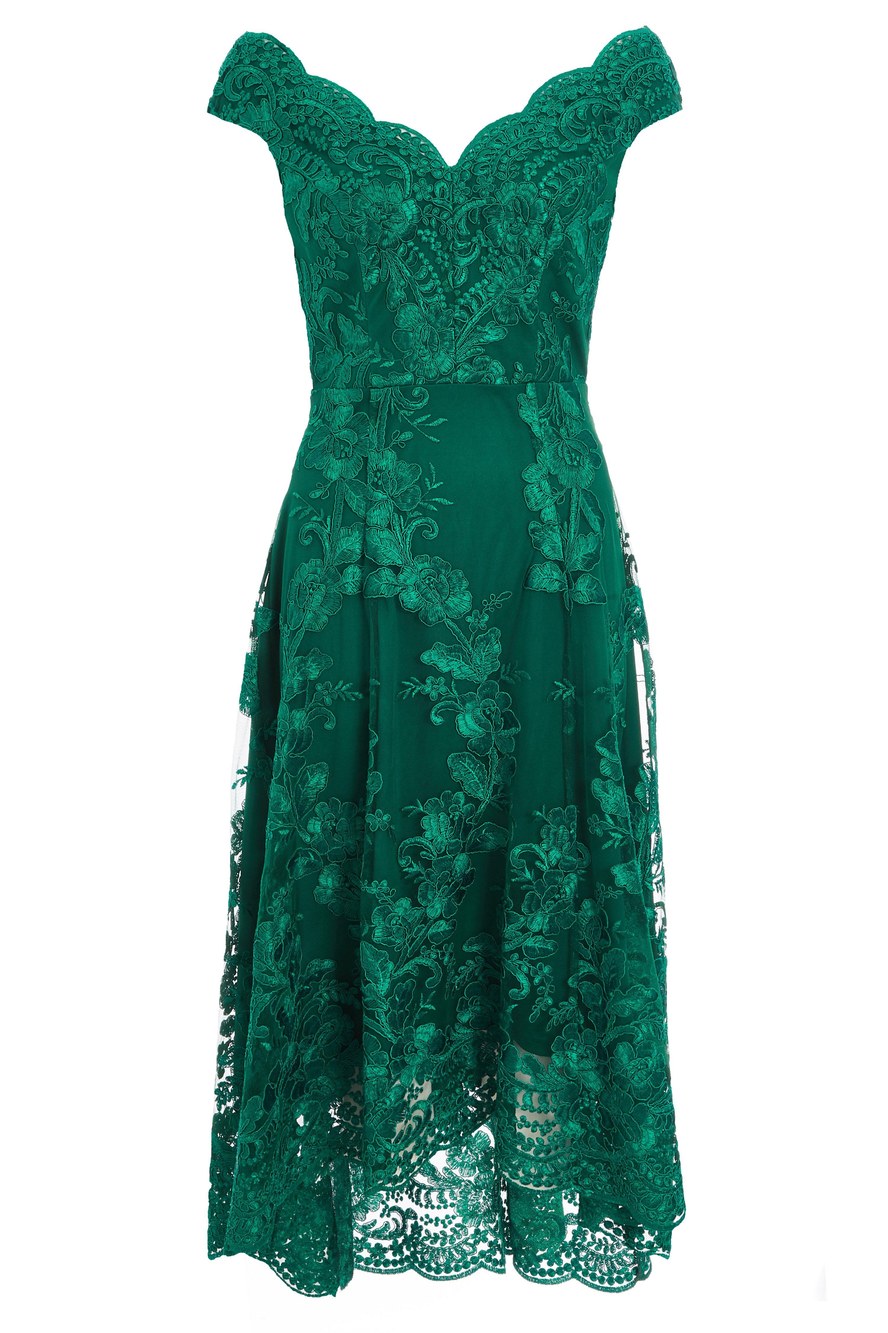 quiz green bardot dress