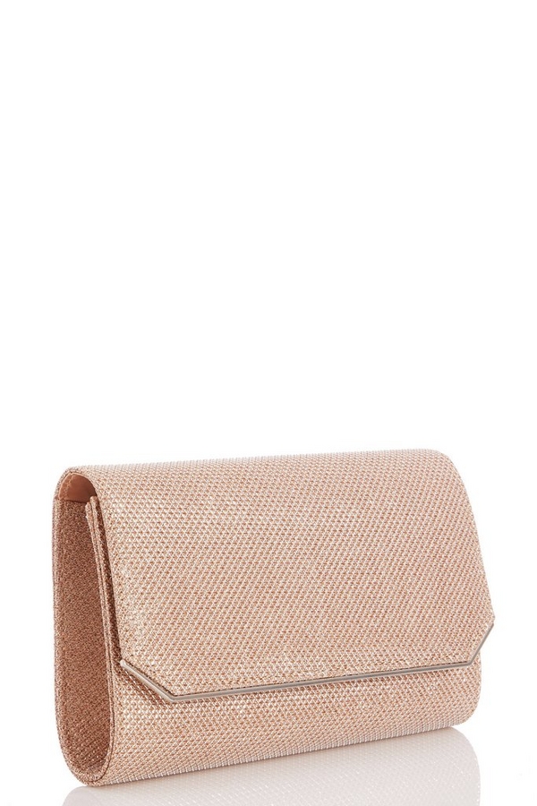 rose gold shimmer clutch bag