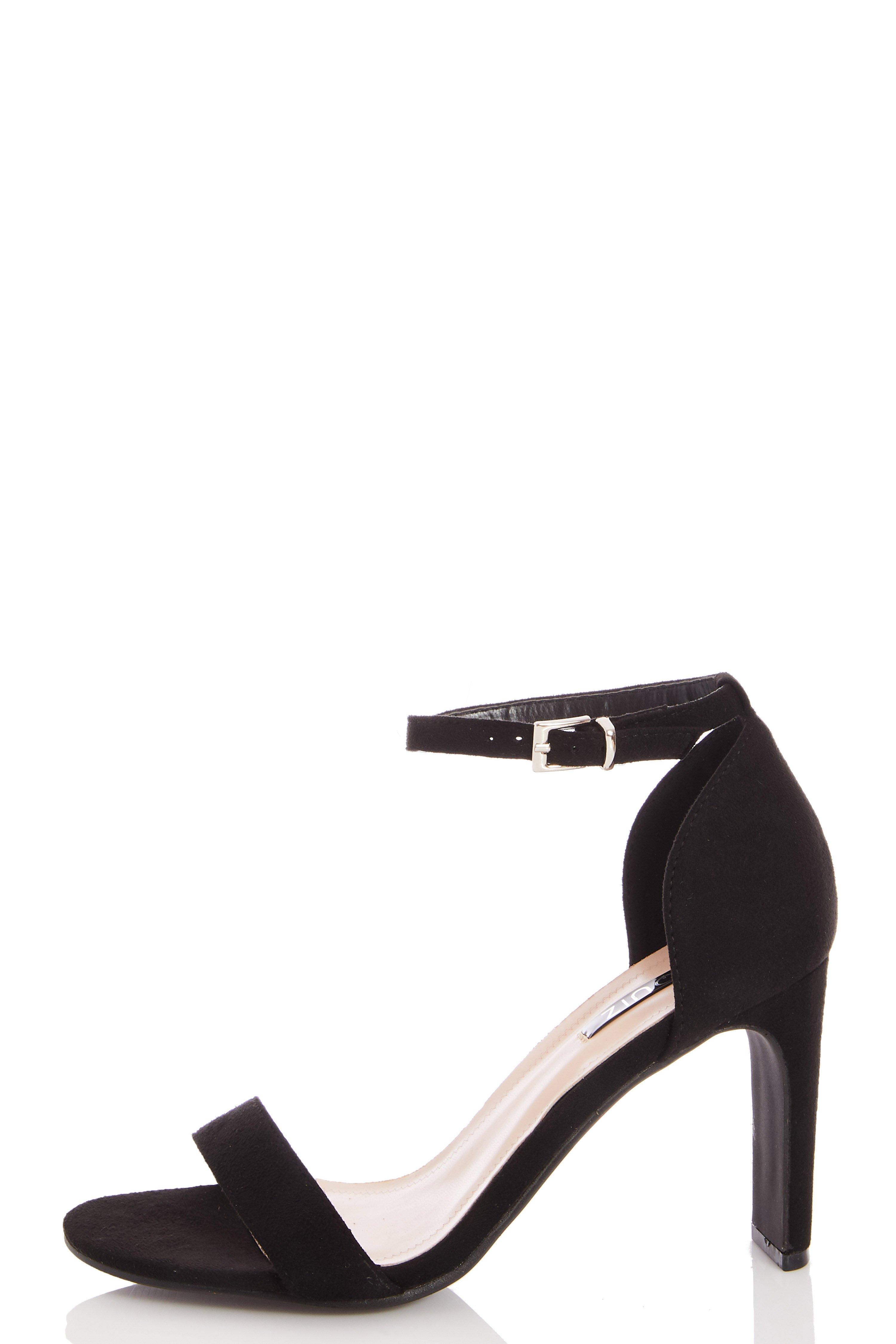 Black Thin Block Heel Sandals - Quiz Clothing