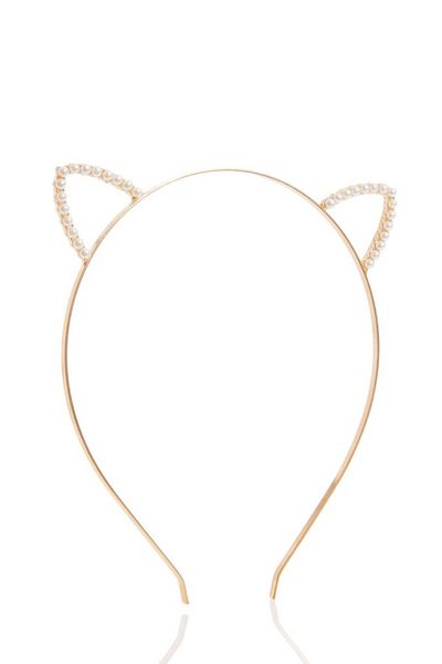 Gold Pearl Cat Ear Headband