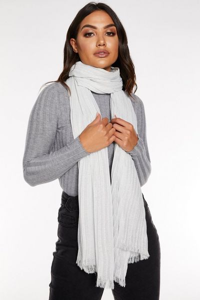 Silver Shimmer Pleated Scarf