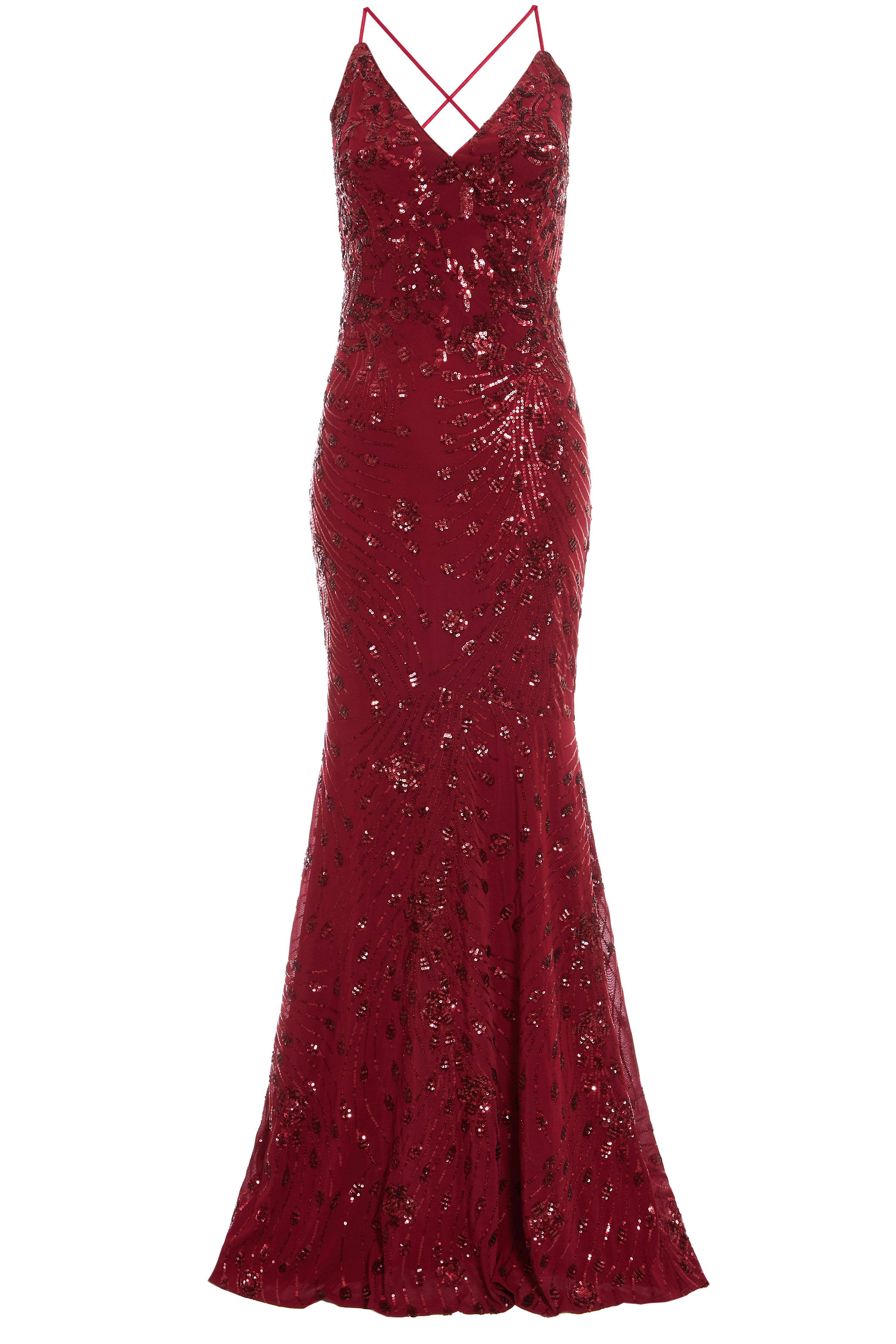 quiz burgundy maxi dress