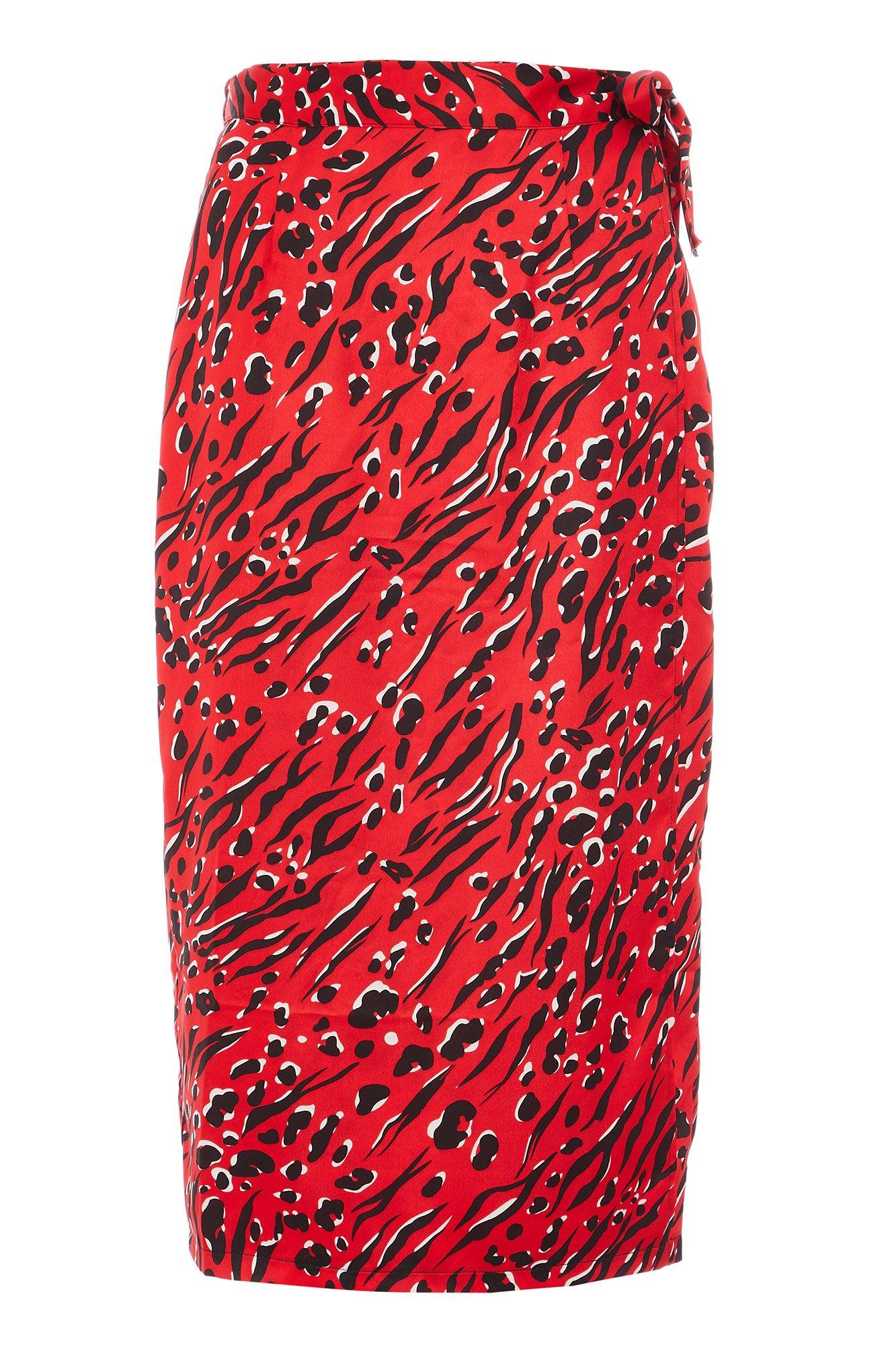 quiz red leopard skirt