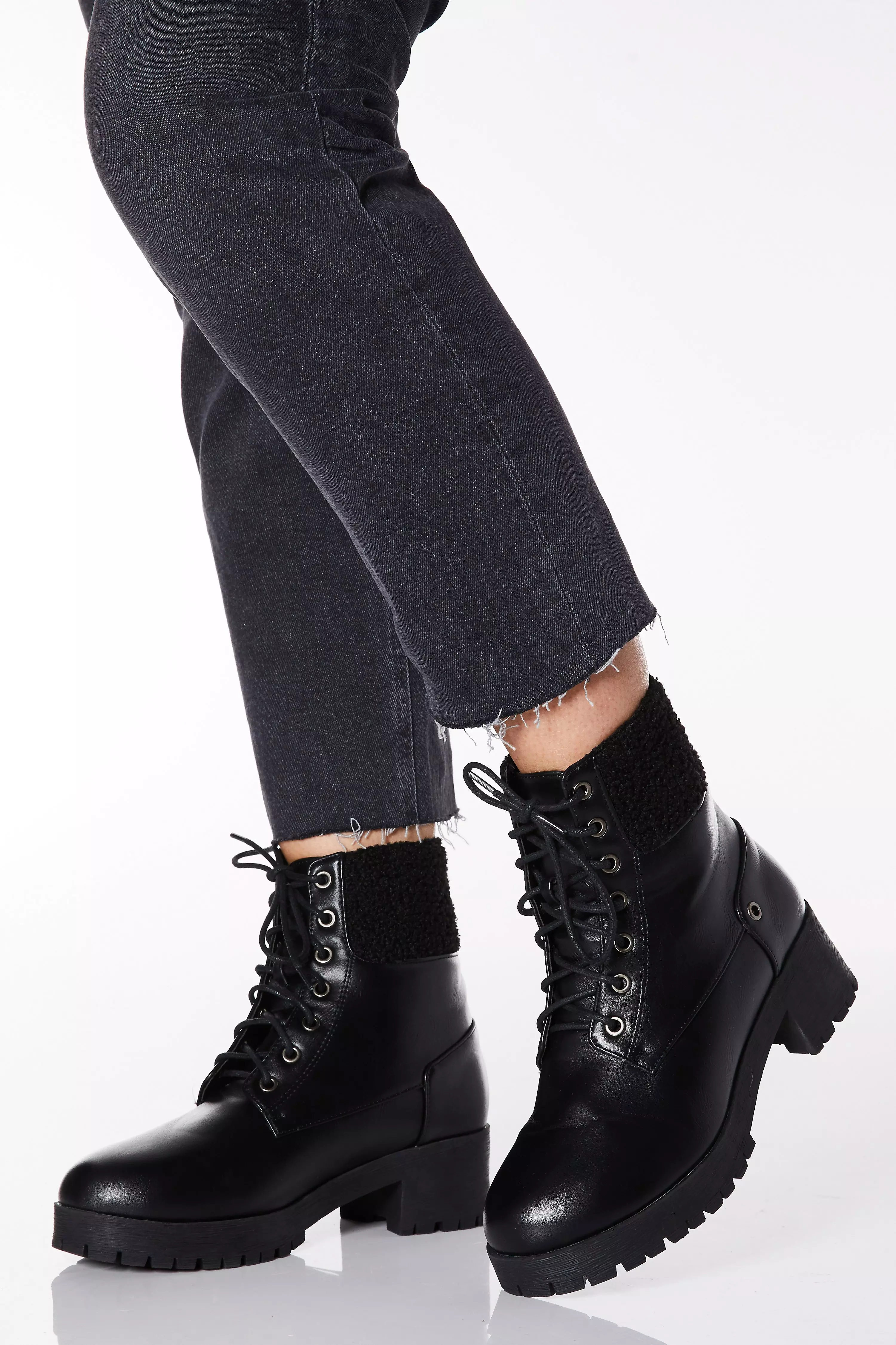 wide fit black boots