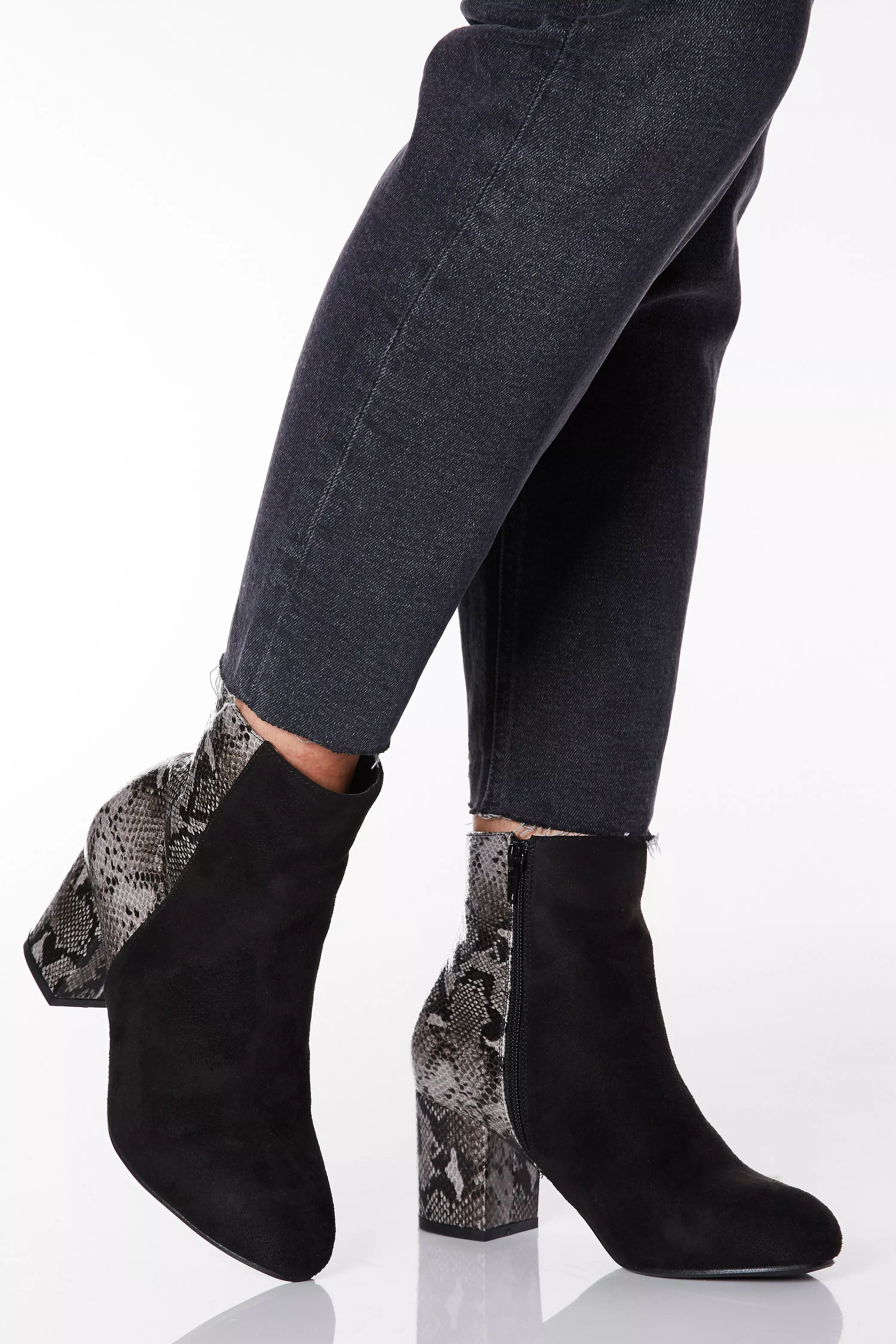 wide fit snake print heels