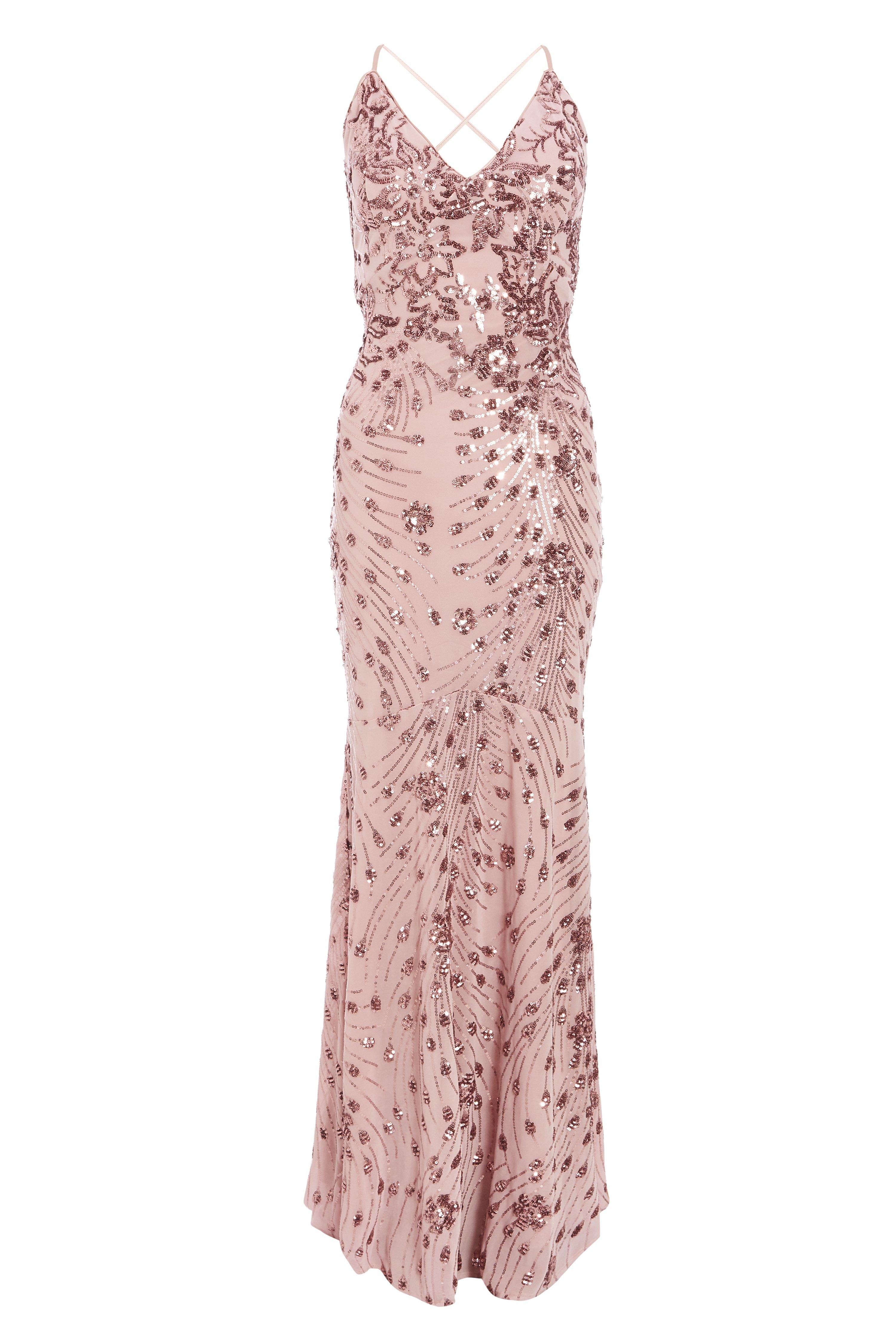 quiz pink long dress