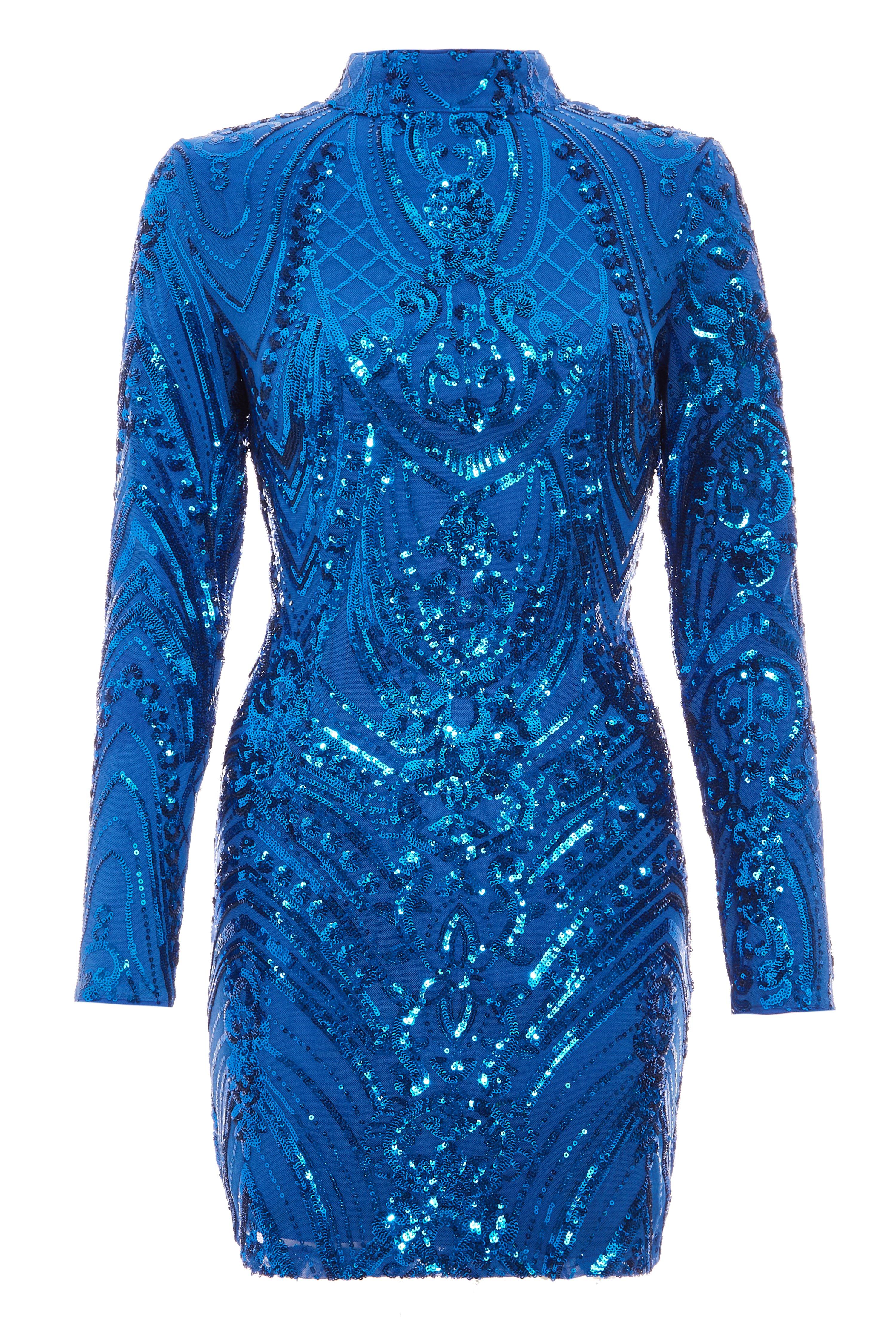 quiz blue sequin dress