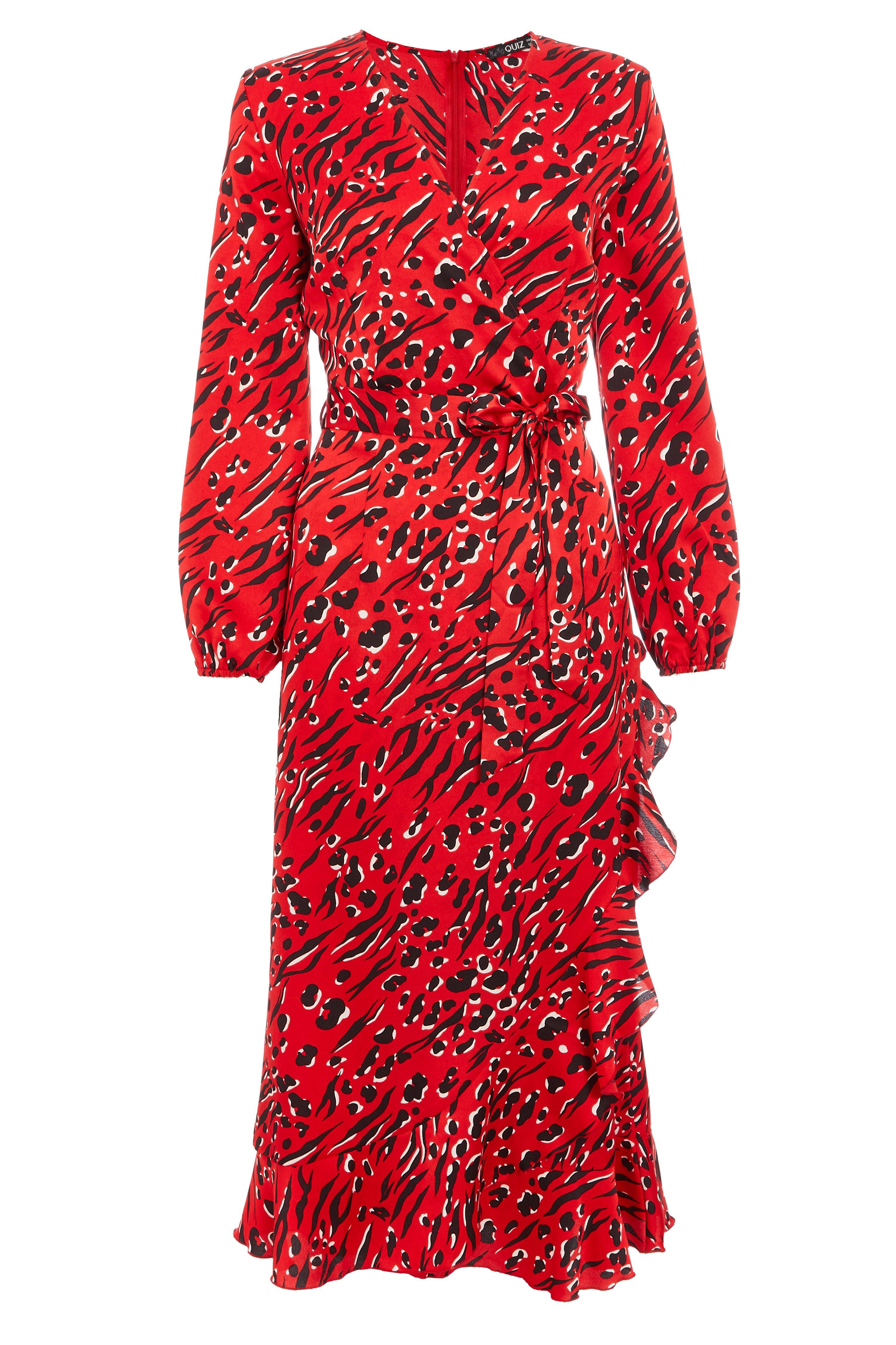 quiz red leopard dress