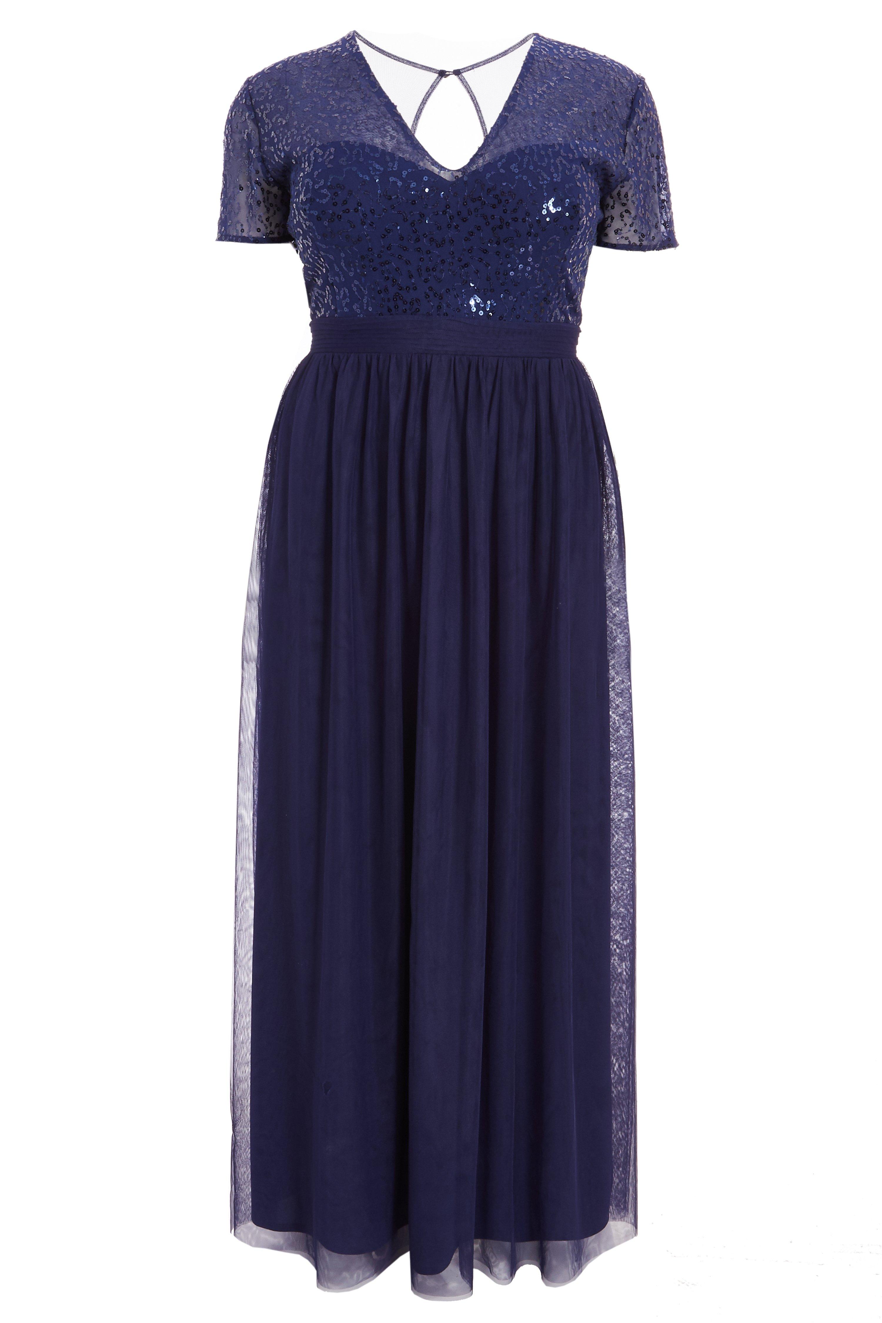 quiz curve navy dress