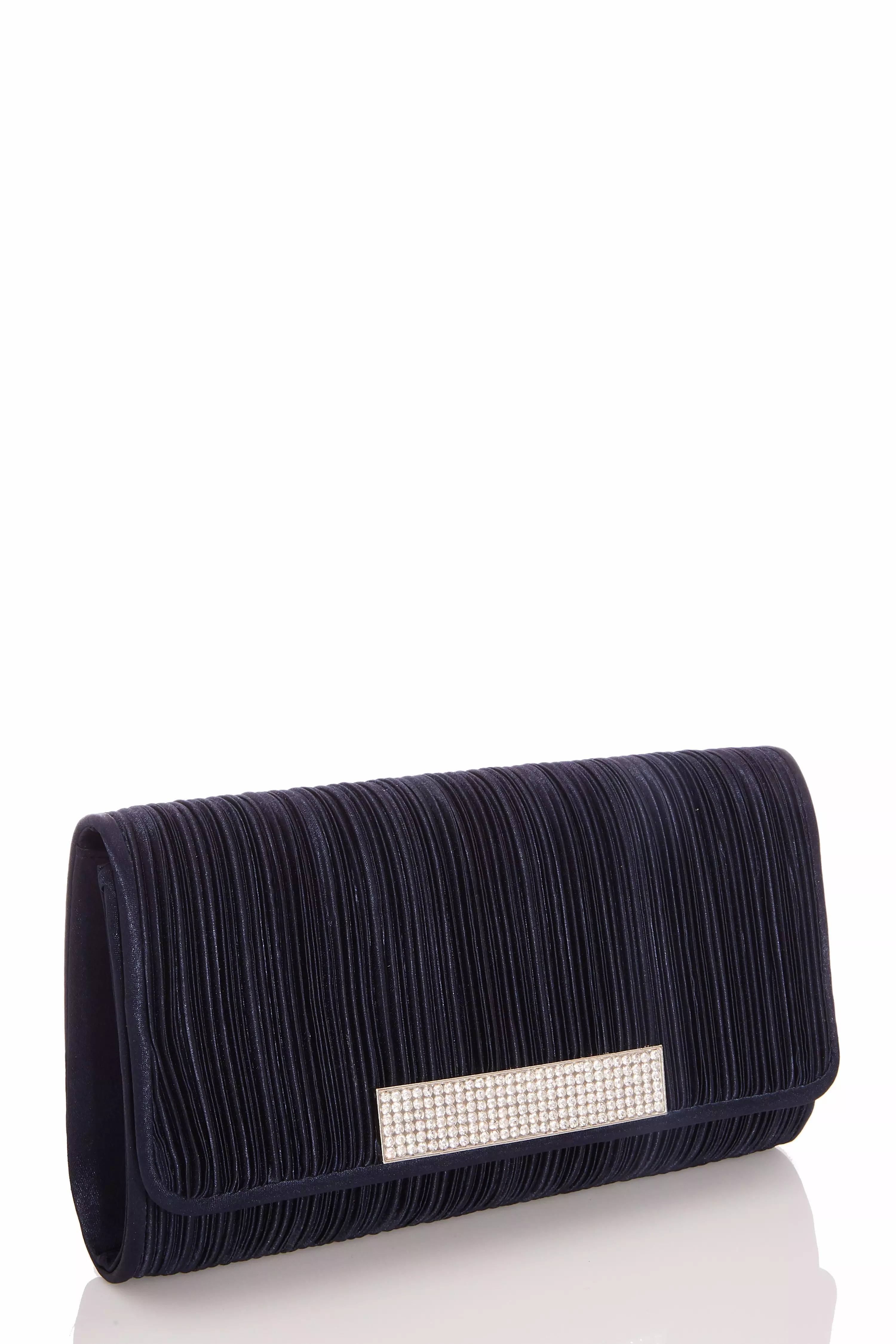navy diamante clutch bag