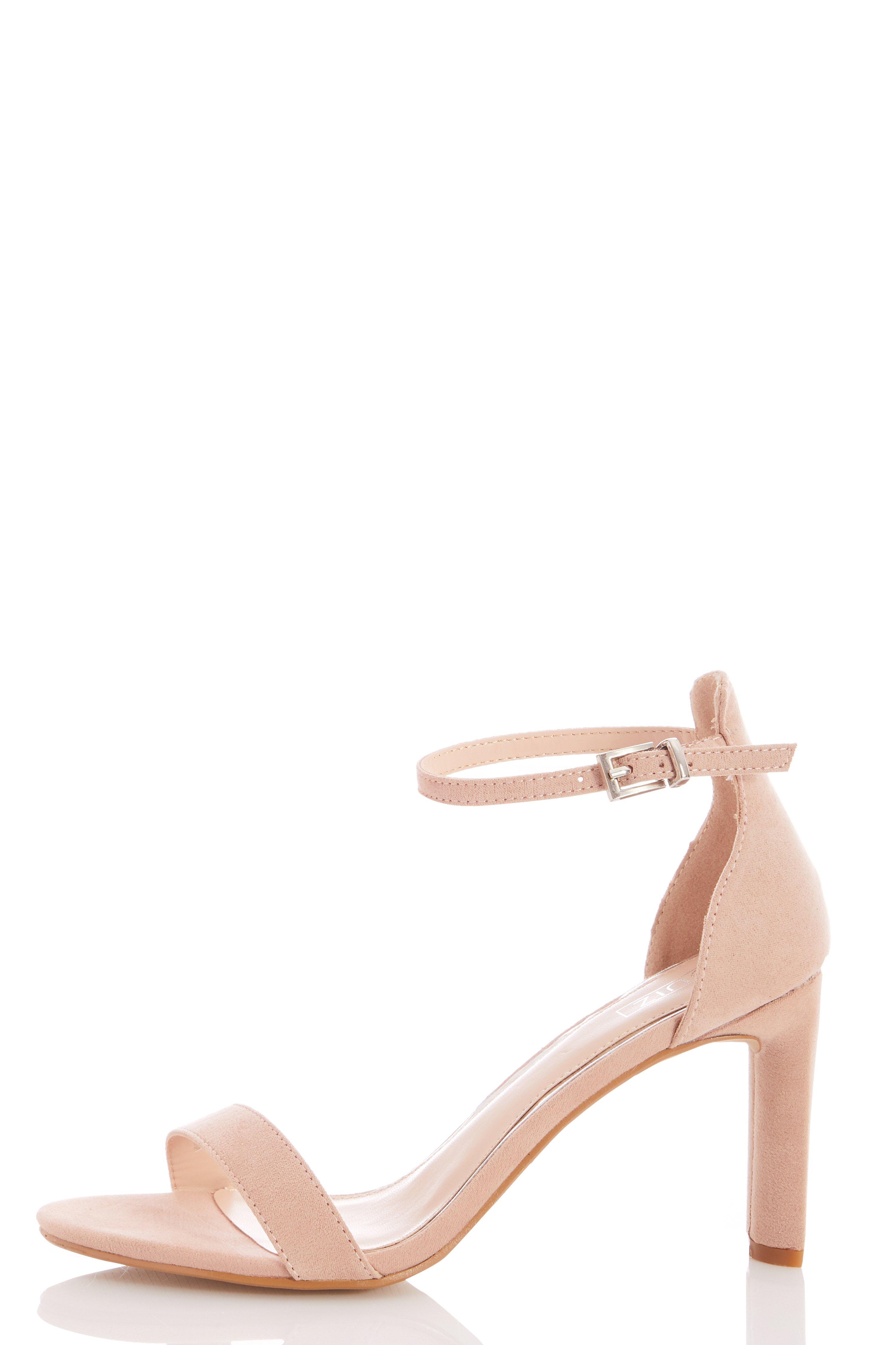 Pink Faux Suede Heeled Sandals - Quiz Clothing