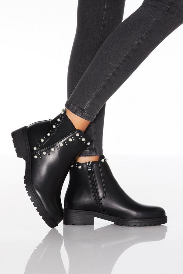 pearl lace up boots