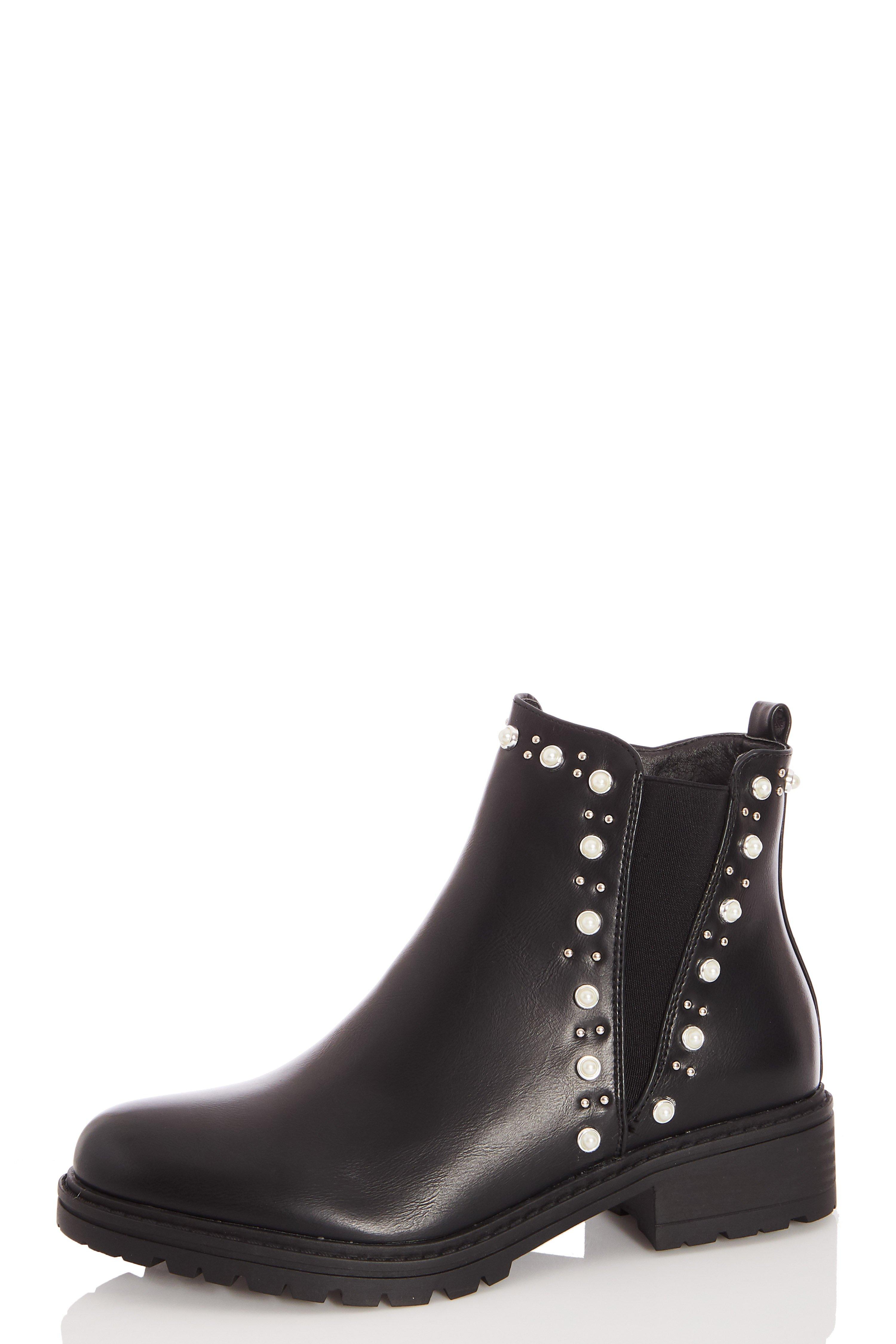 pearl lace up boots
