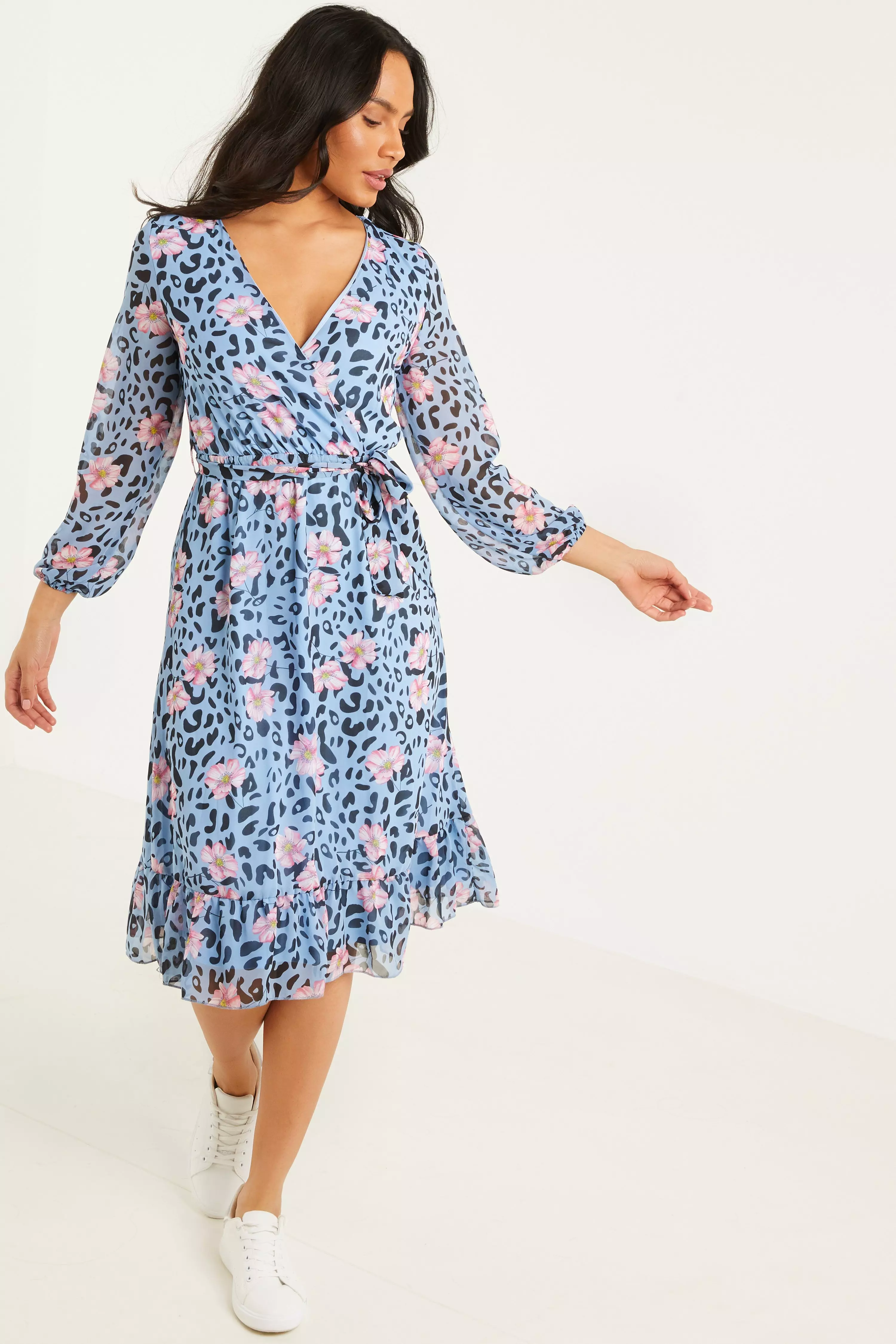 quiz blue wrap dress