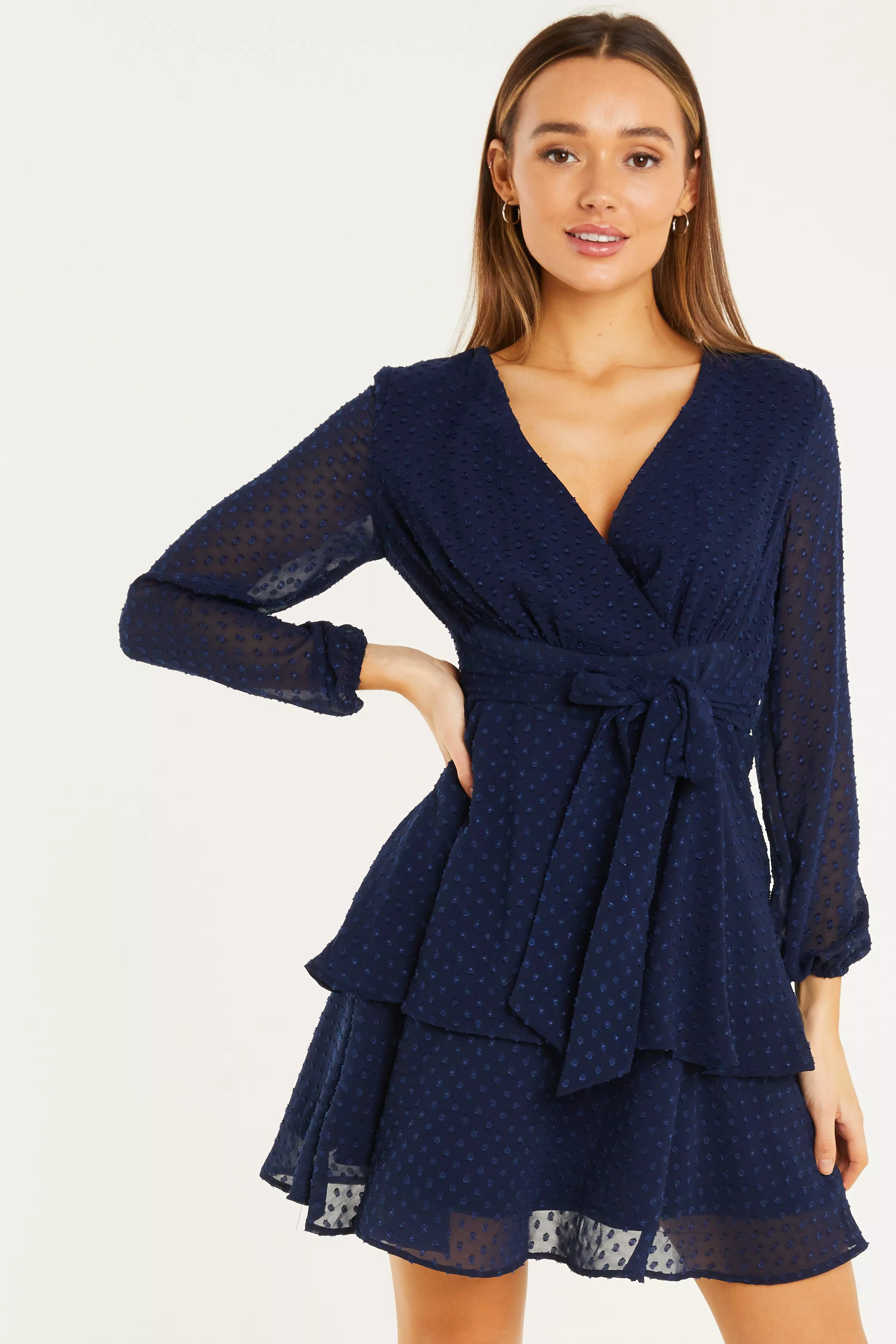 quiz navy wrap dress