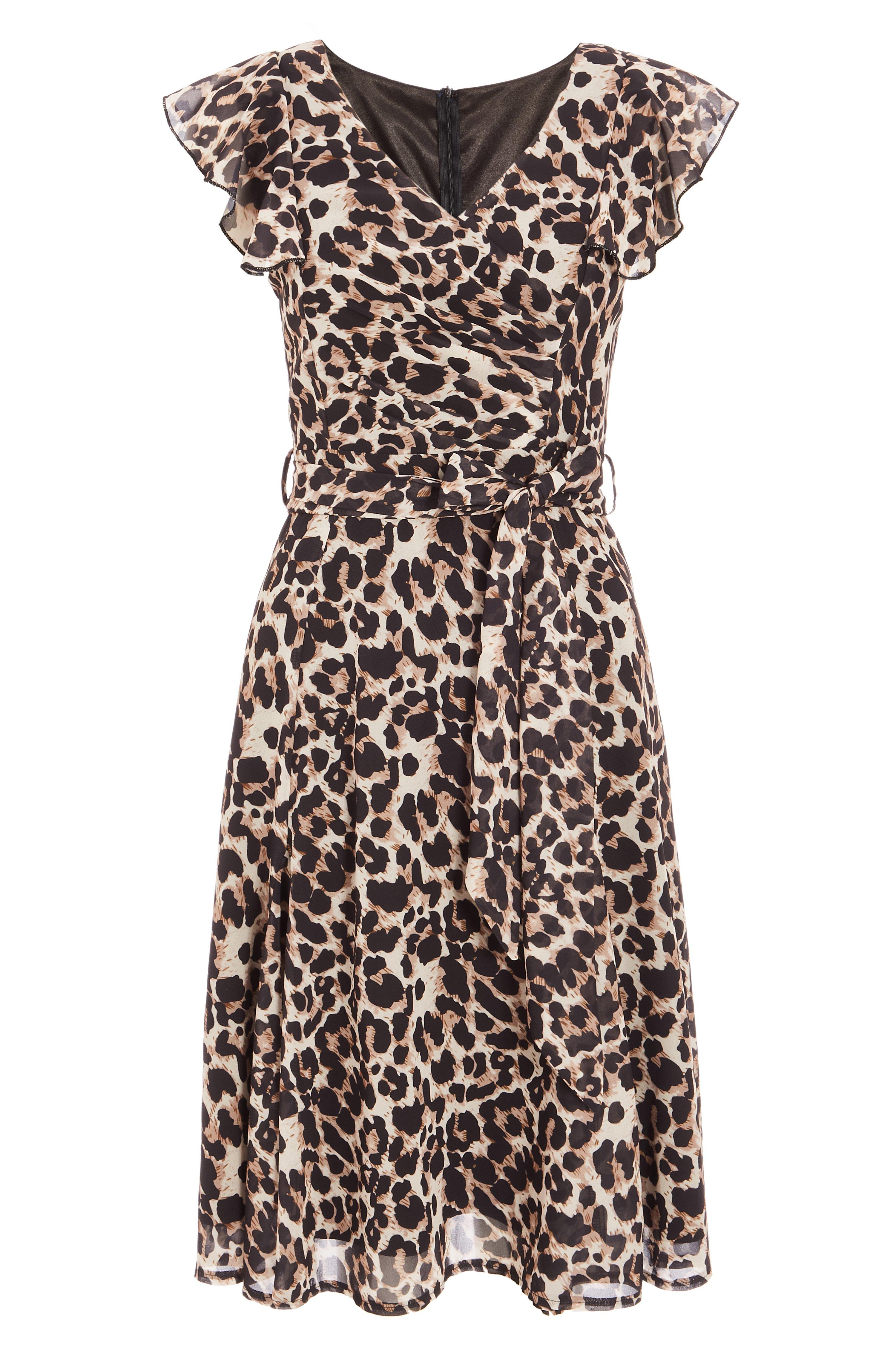 Brown Leopard Print Frill Dress - Quiz Clothing