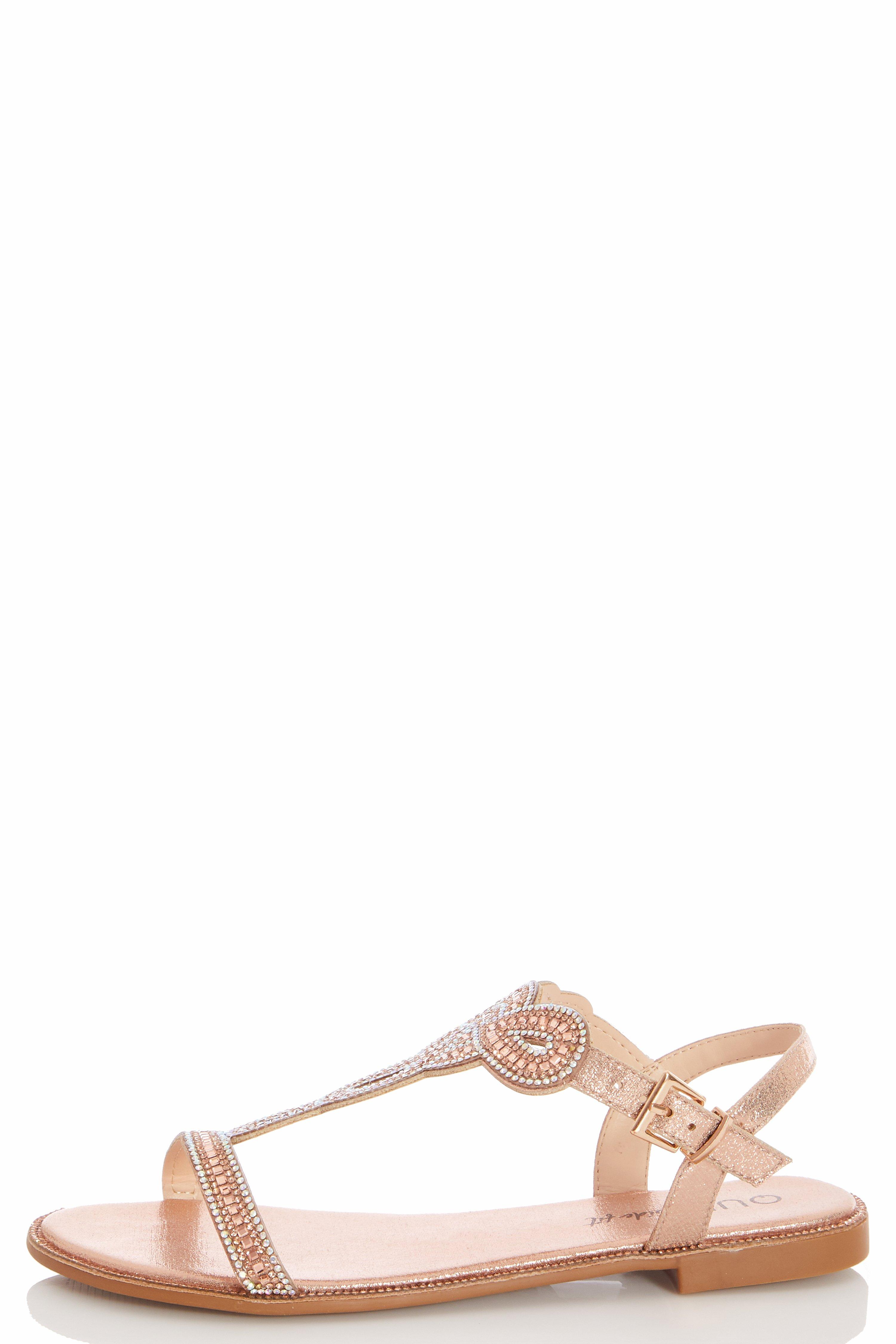quiz wide fit rose gold sandals