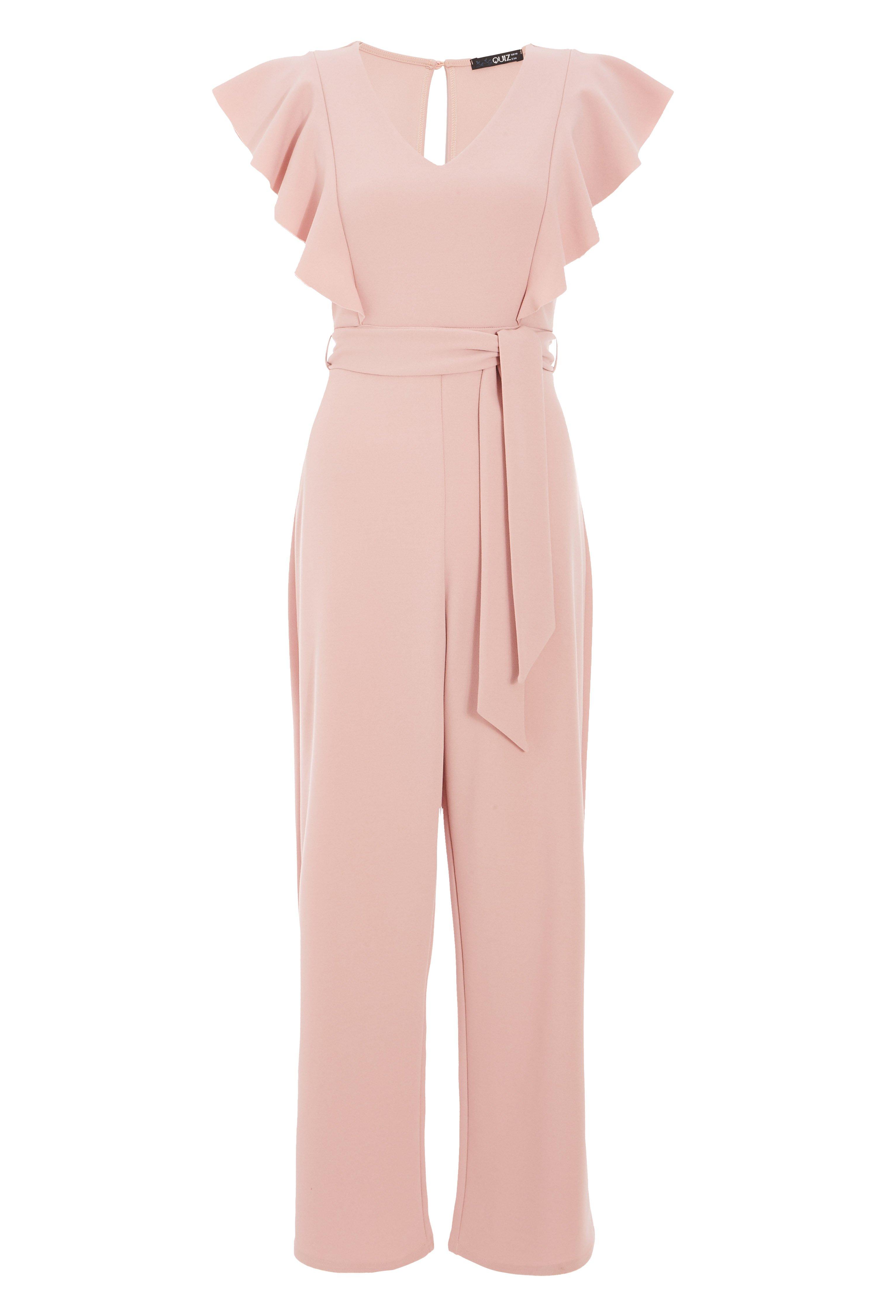 Pink Frill Palazzo Jumpsuit - Quiz Clothing