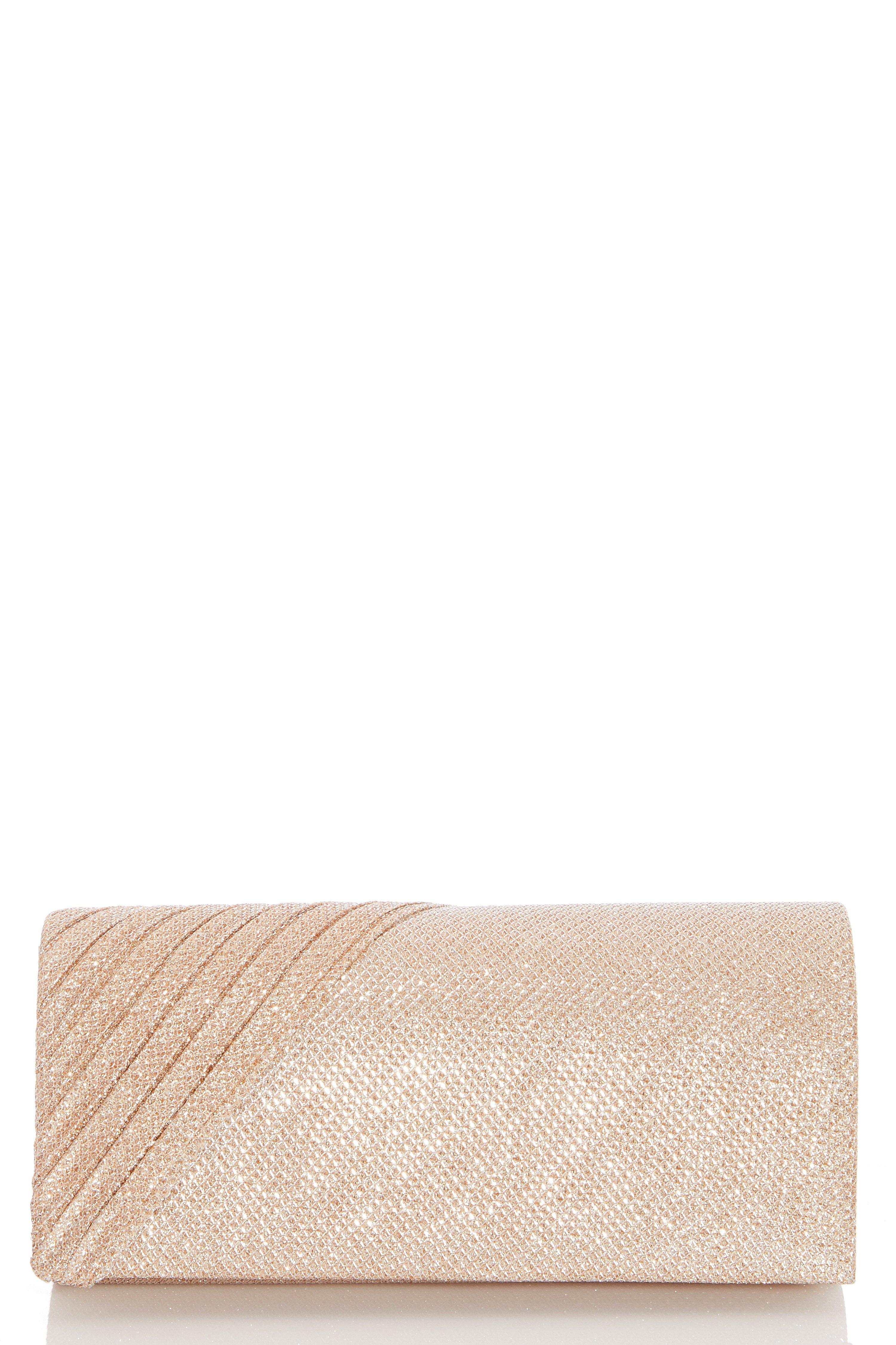 quiz rose gold clutch