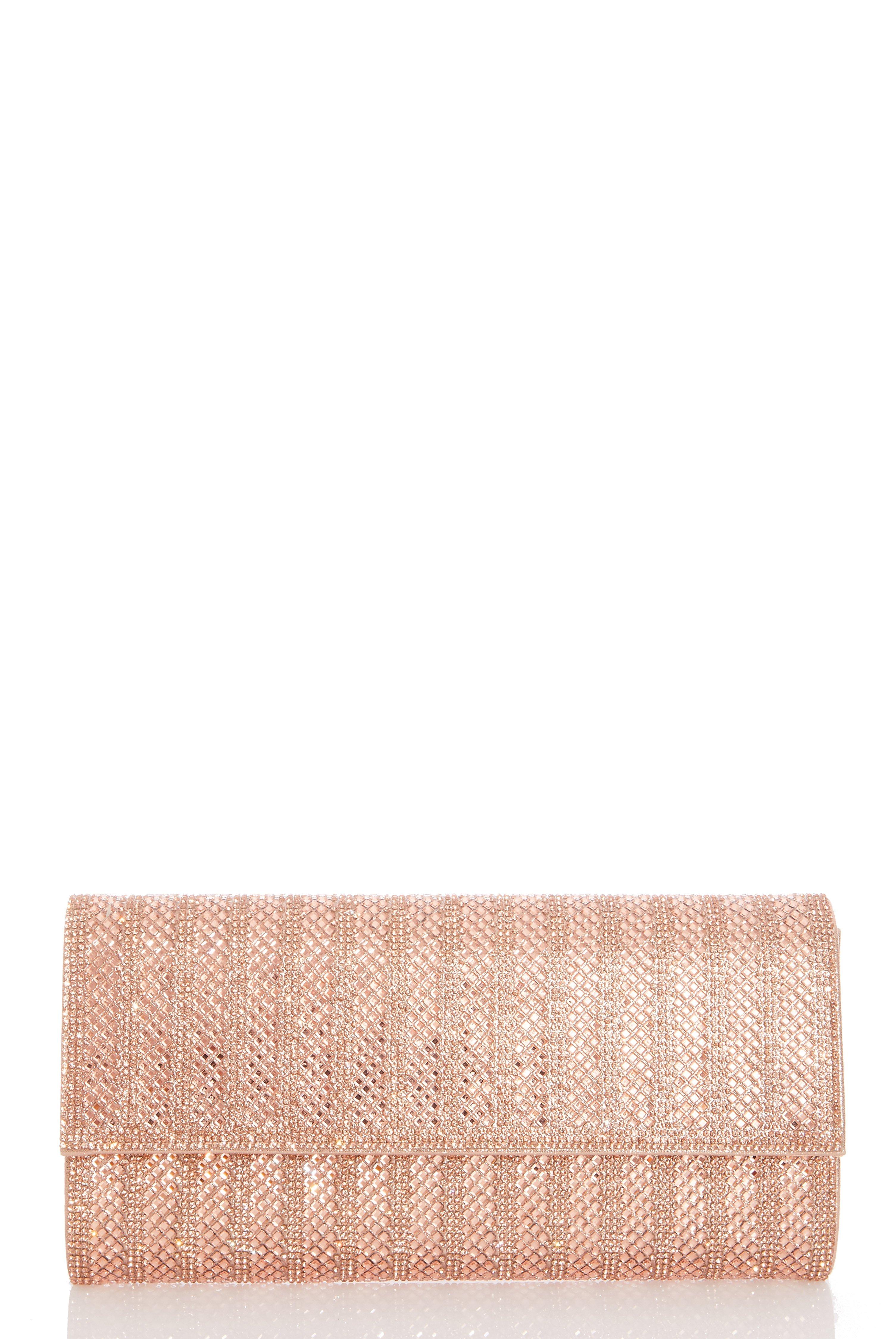 rose gold diamante clutch