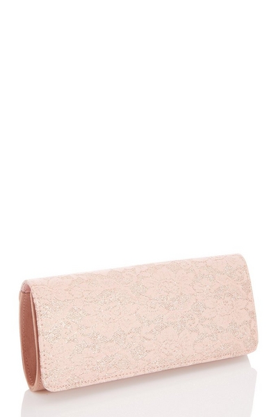 Pink Lace Clutch Bag